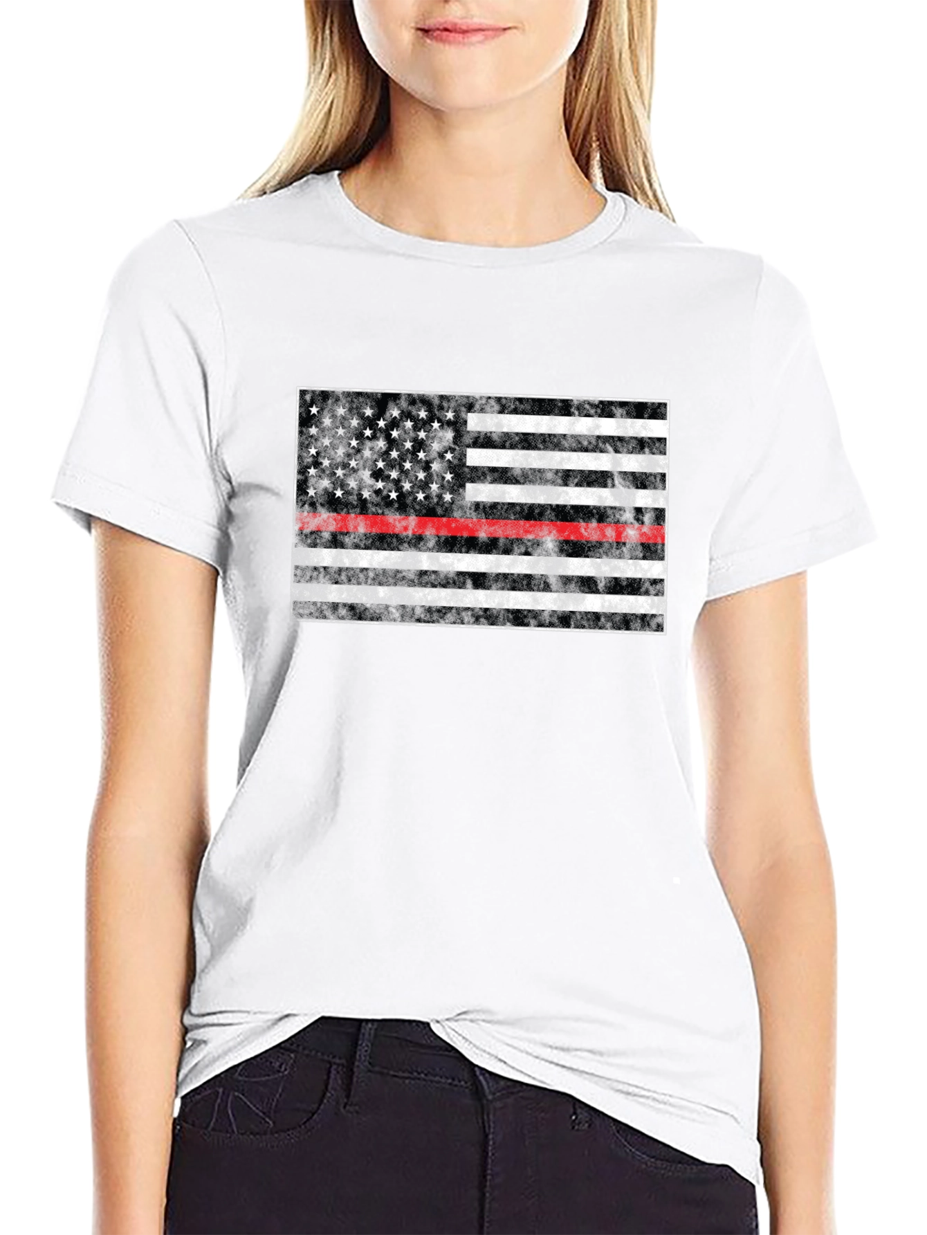 Thin Red Line American Flag Graphic Tee