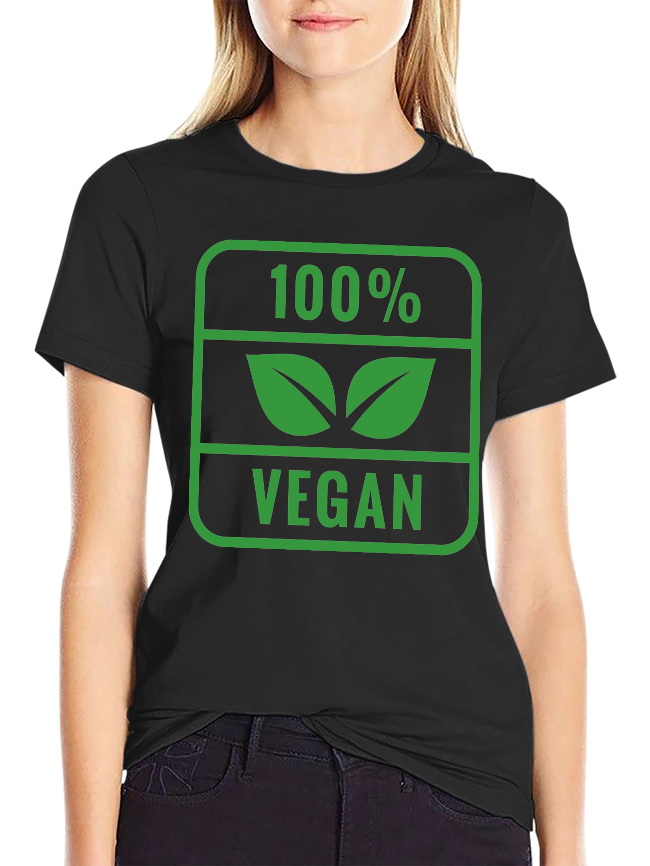 100% Vegan Graphic Tee - Black