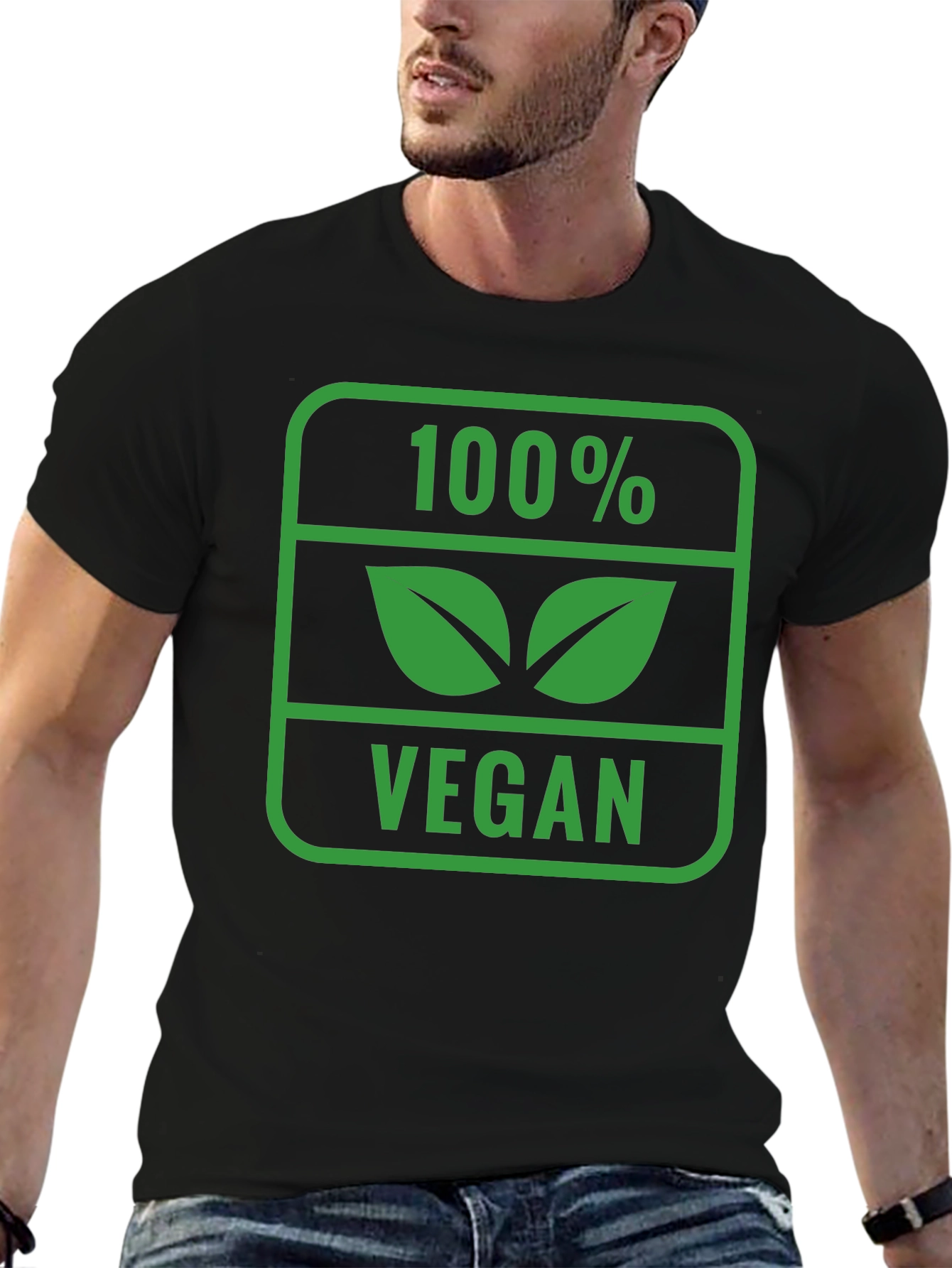 100% Vegan Graphic Tee - Black