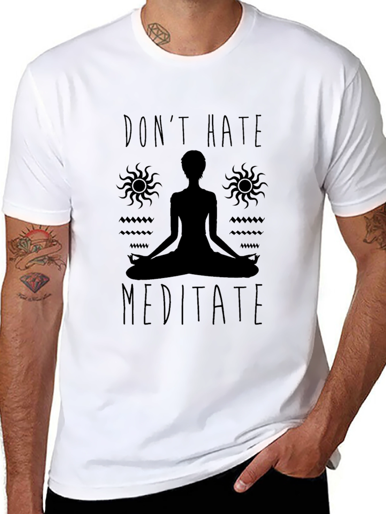 Dont Hate Meditate Black Graphic Tee