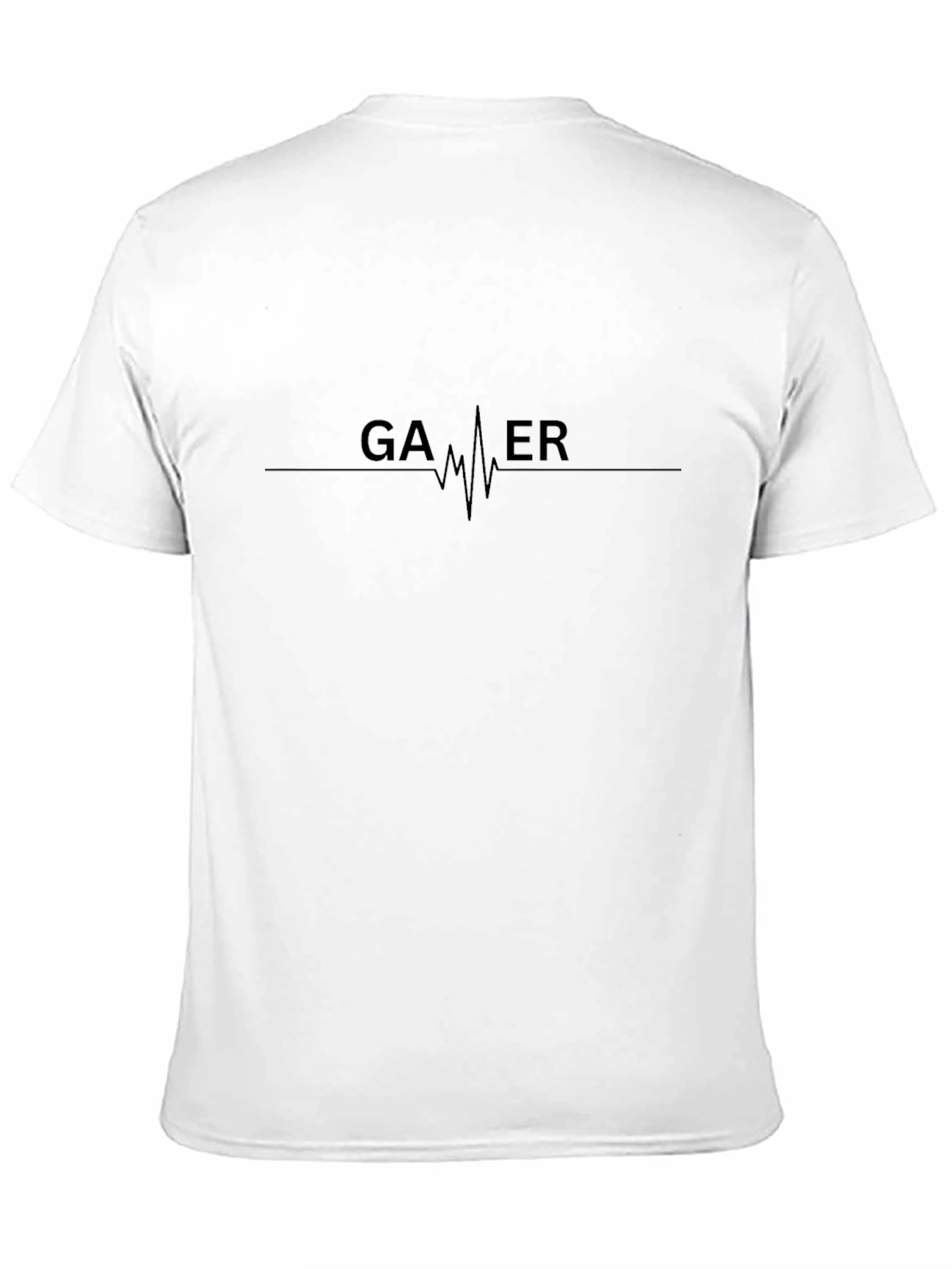 Gamer Heartbeat Graphic Tee - Black Crew Neck T-Shirt
