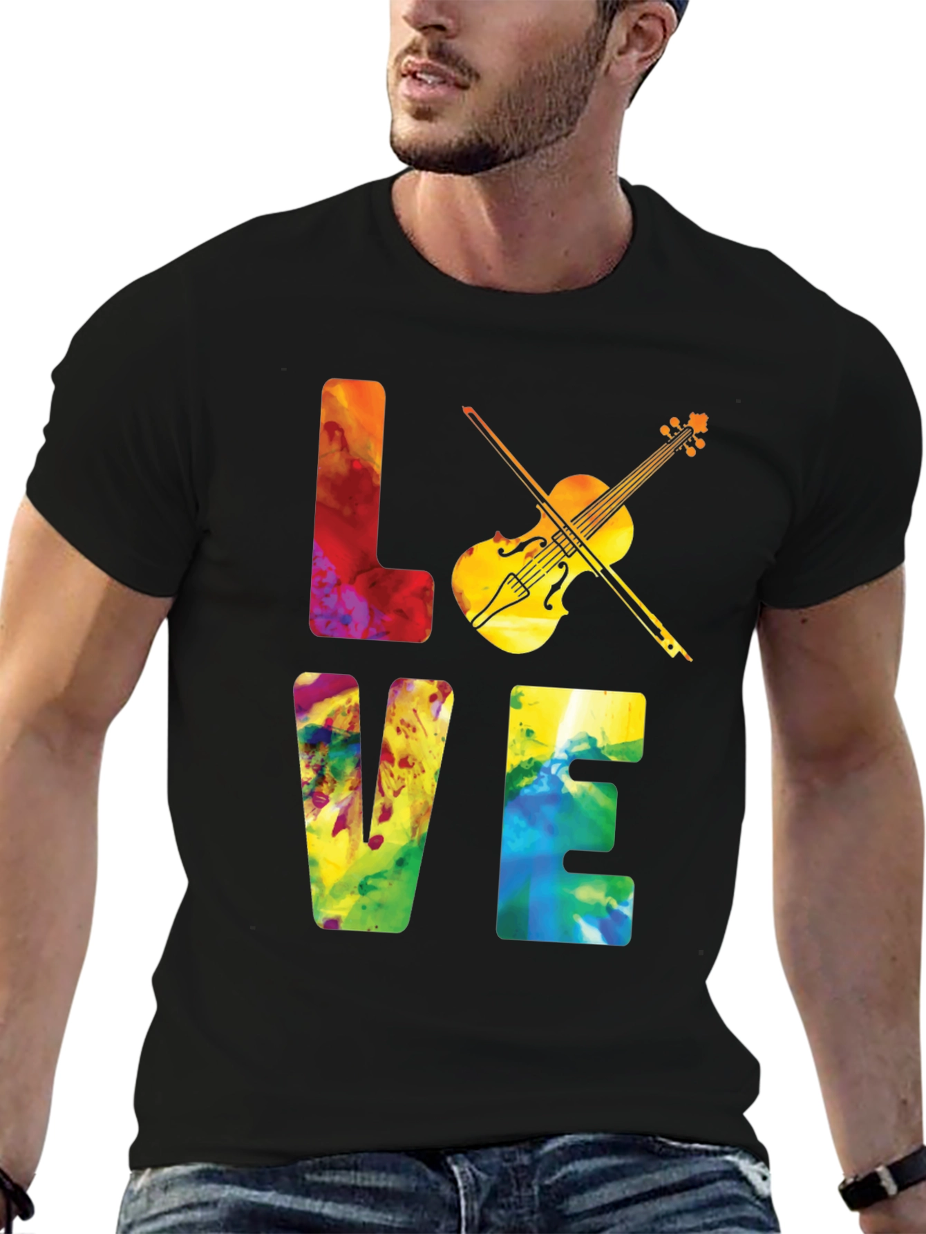Love Violin Graphic T-Shirt - Music Lover Tee