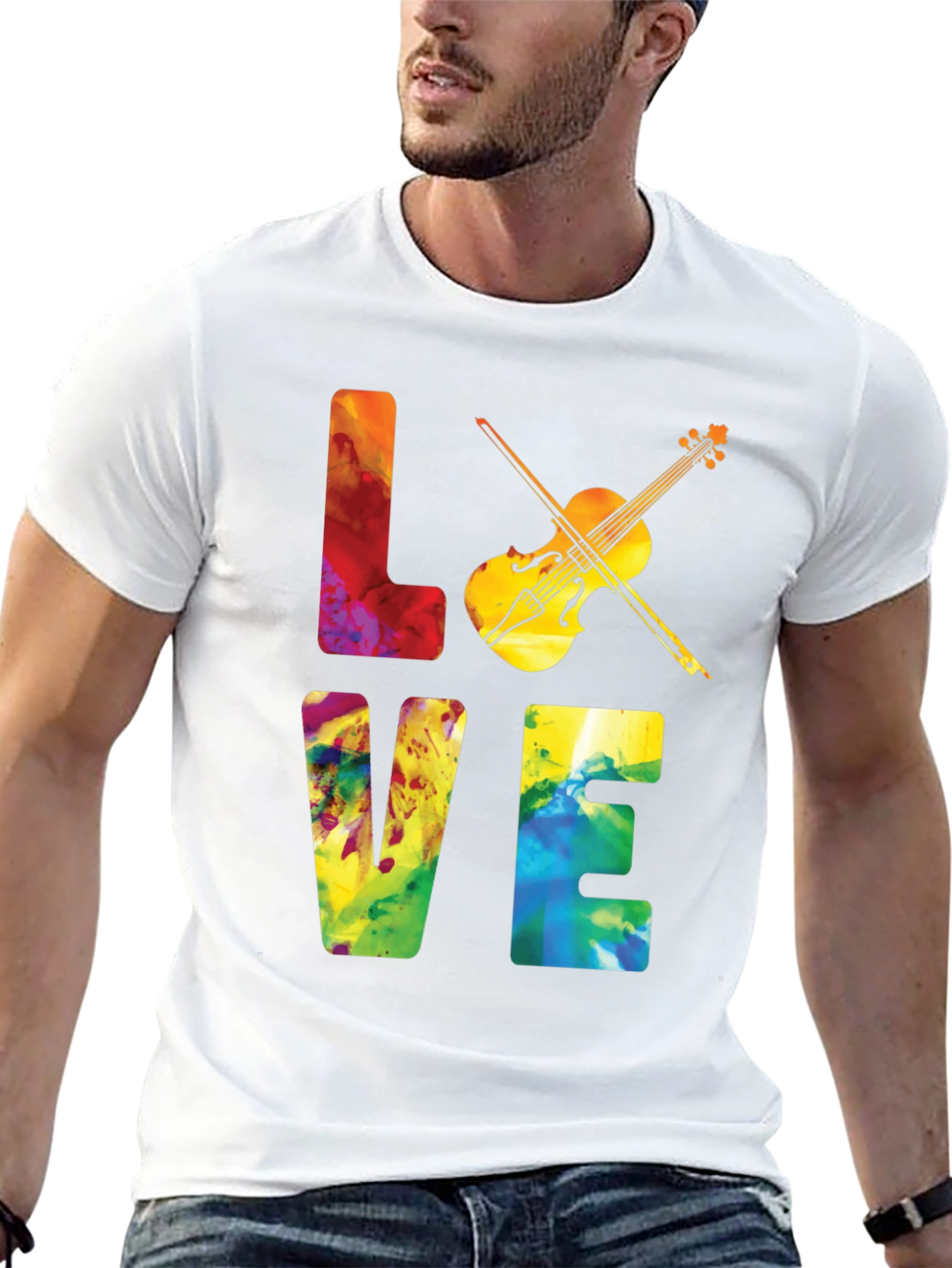 Love Violin Graphic T-Shirt - Music Lover Tee