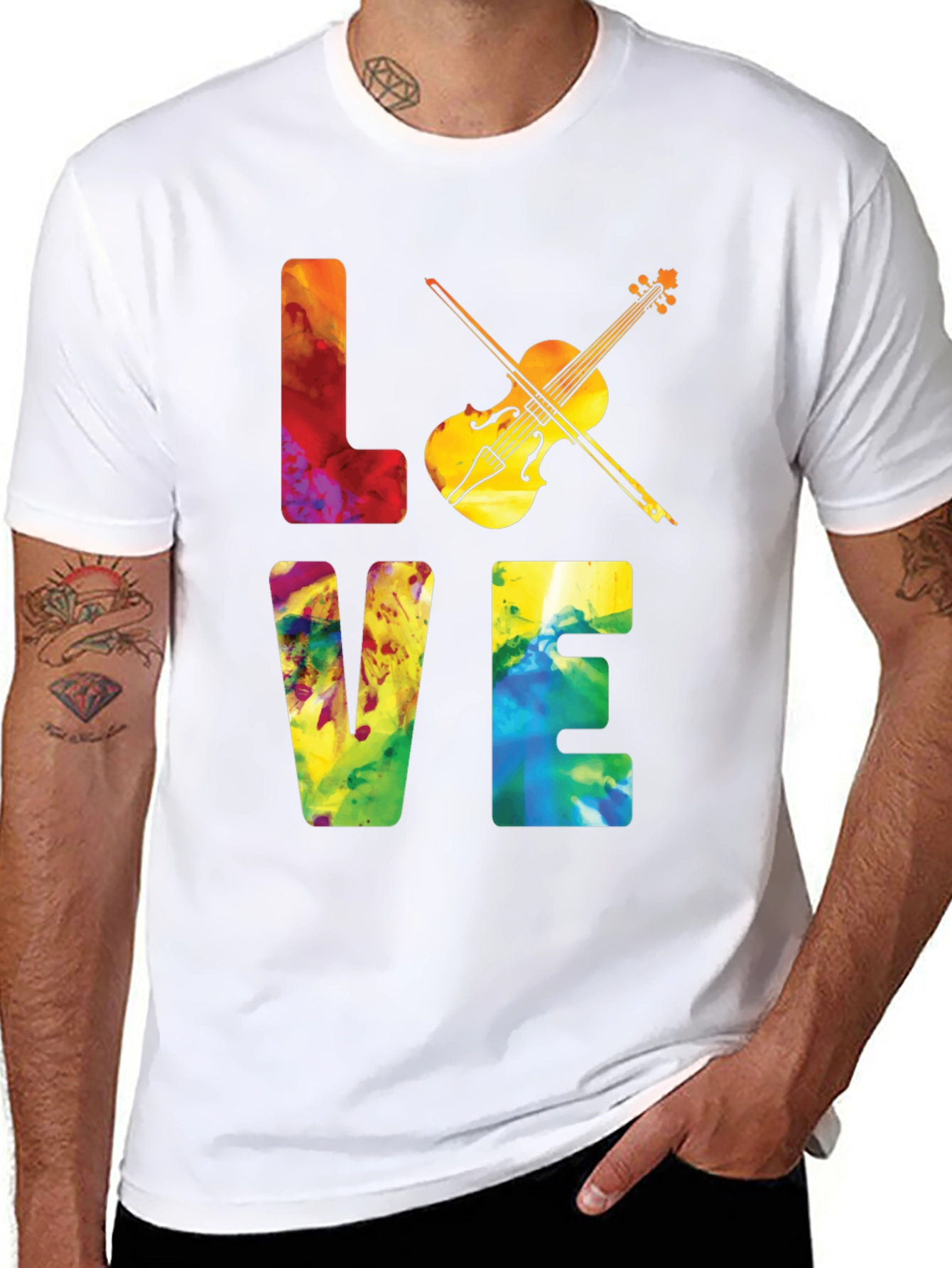 Love Violin Graphic T-Shirt - Music Lover Tee