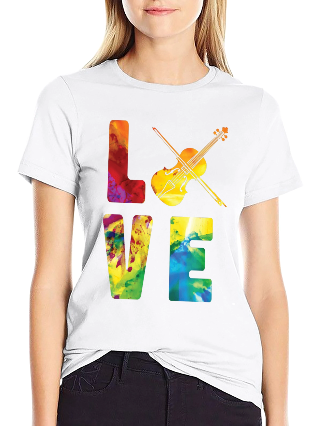 Love Violin Graphic T-Shirt - Music Lover Tee