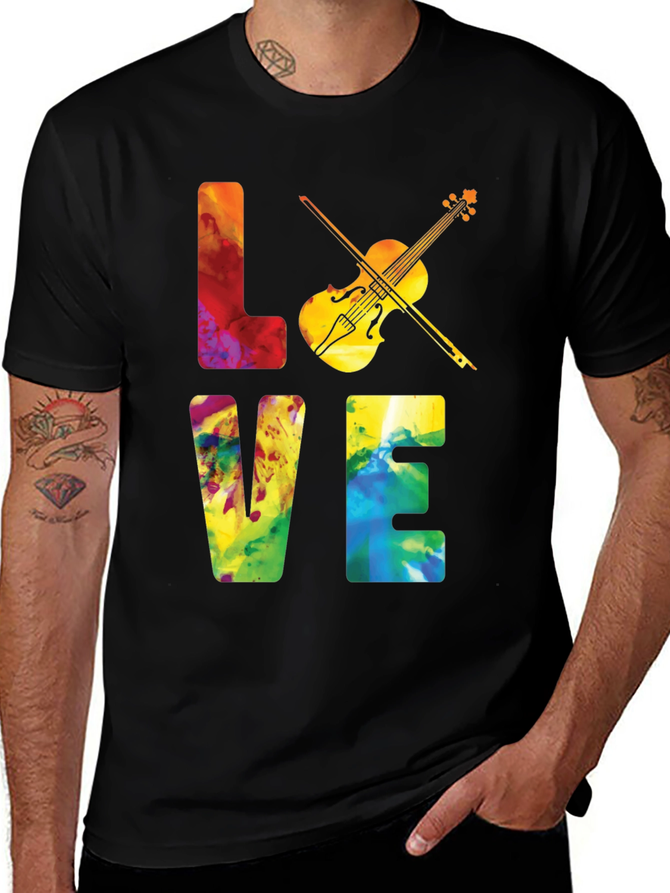 Love Violin Graphic T-Shirt - Music Lover Tee