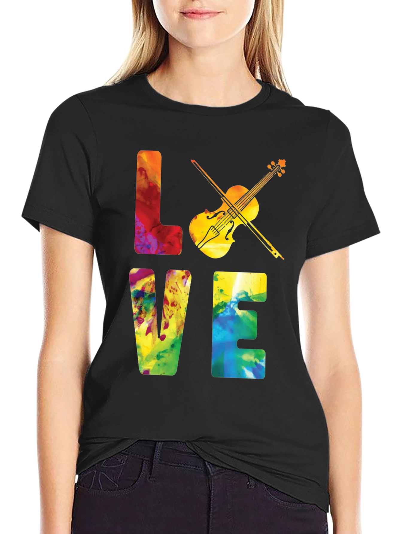 Love Violin Graphic T-Shirt - Music Lover Tee