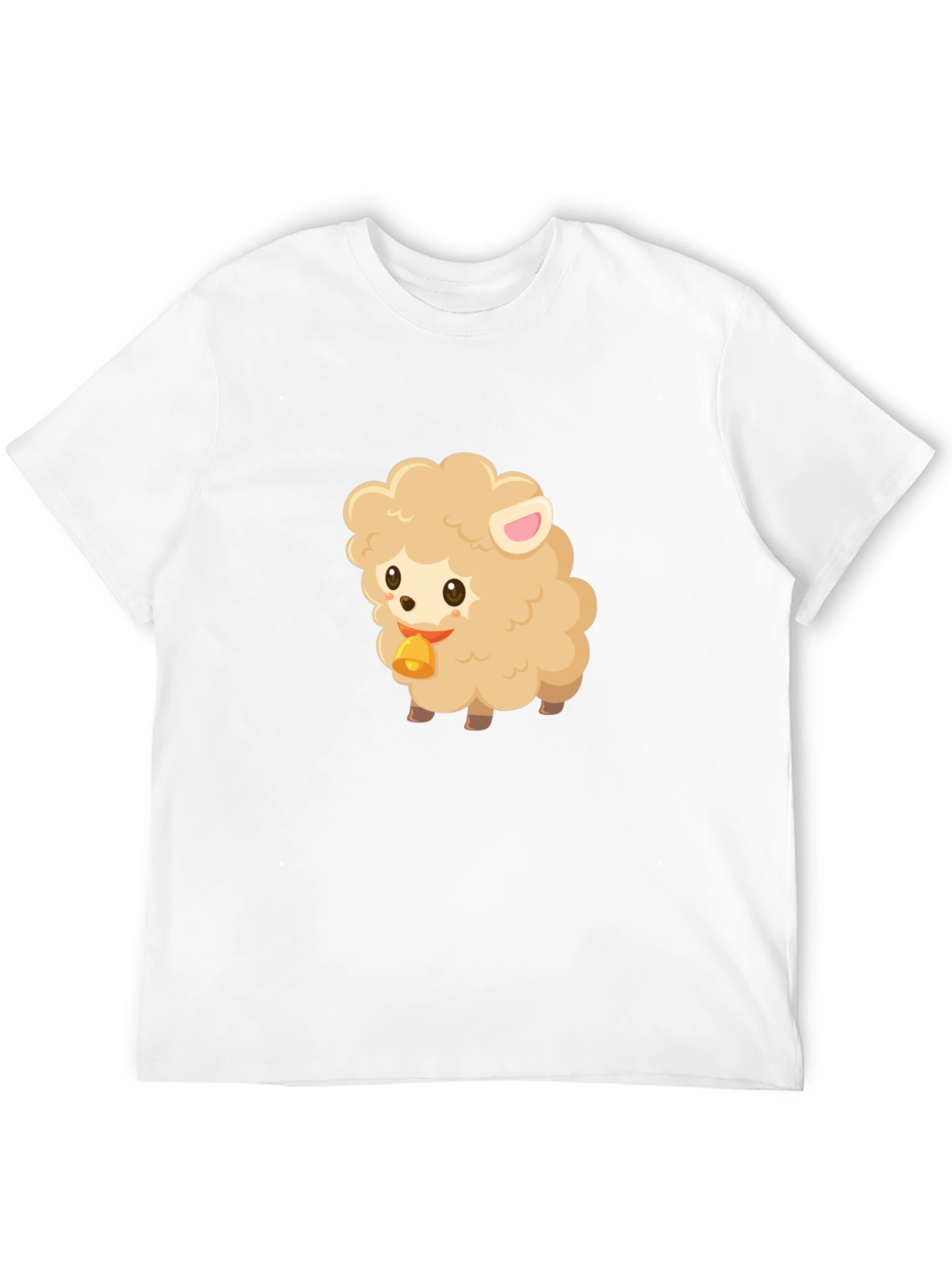 Cute Sheep Graphic Tee - Black Cotton Blend