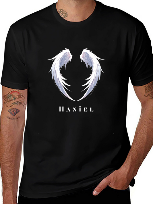 Haniel Wings Black T-Shirt - Angelic Design