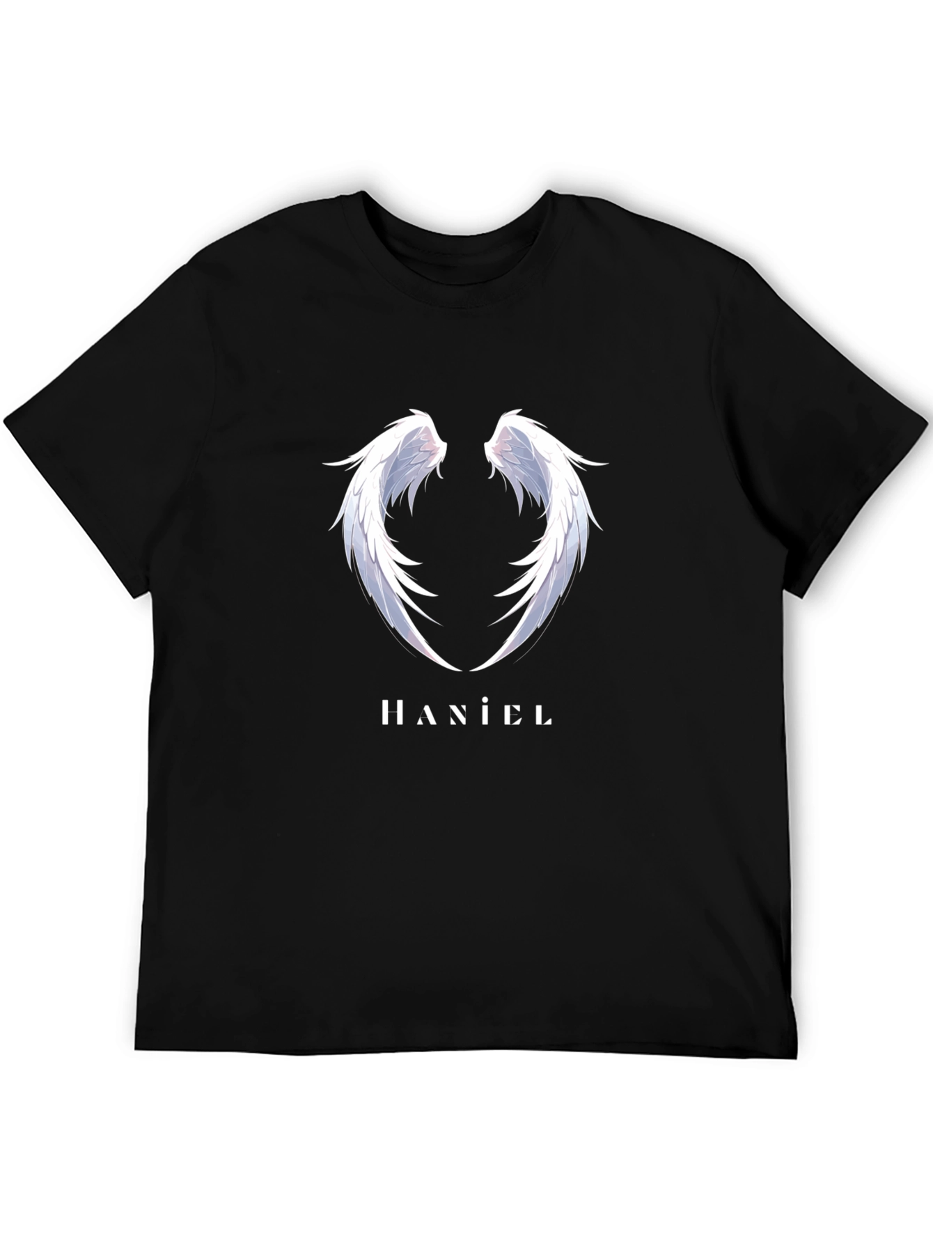 Haniel Wings Black T-Shirt - Angelic Design