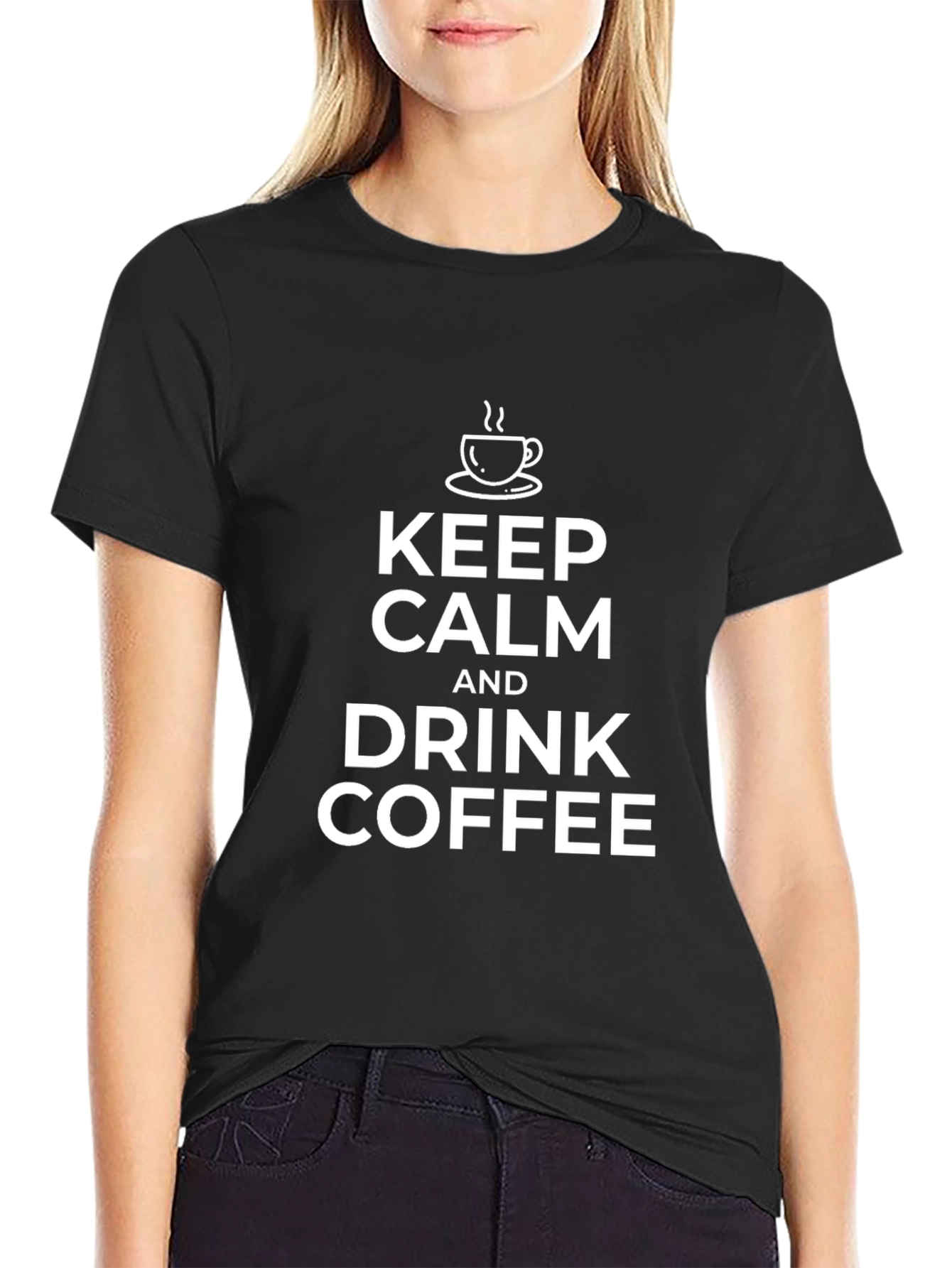 Keep Calm & Drink Coffee Black T-Shirt