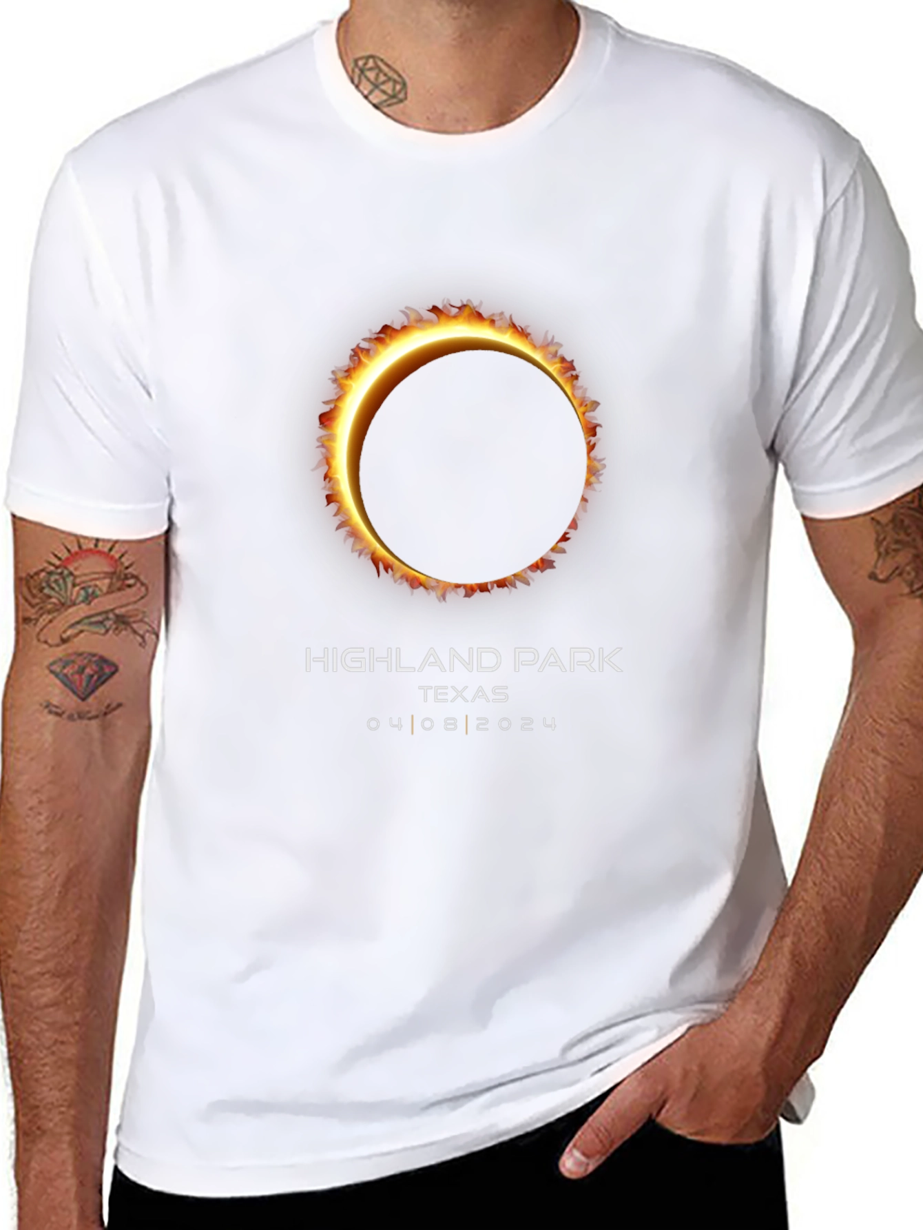 Highland Park Texas Eclipse T-Shirt - 04/08/2024