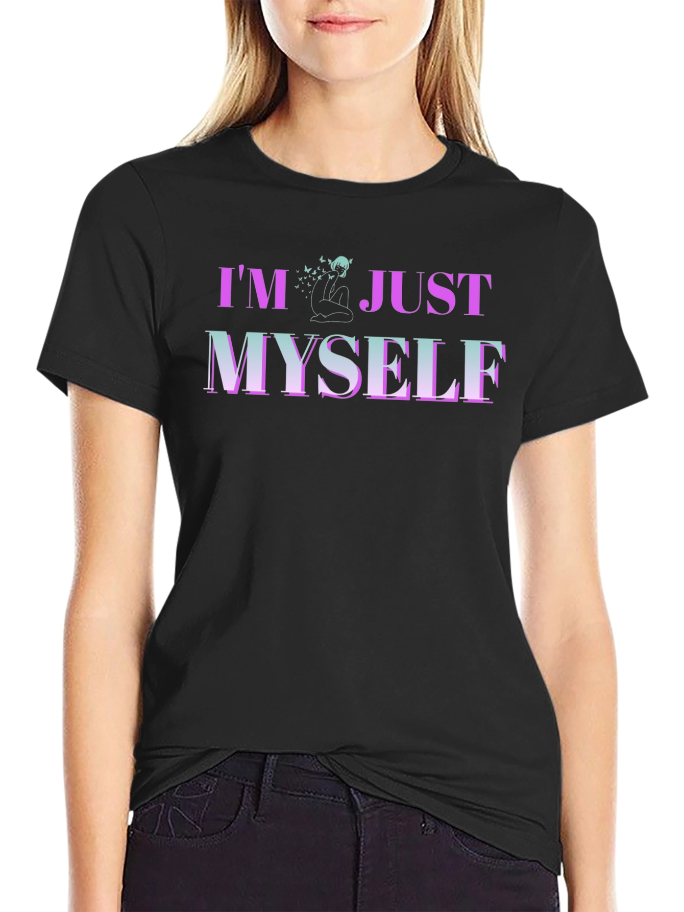 Im Just Myself Graphic T-Shirt - Trendy Casual Wear