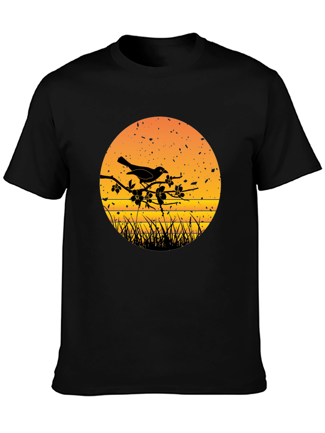Bird on Branch Silhouette Graphic Tee
