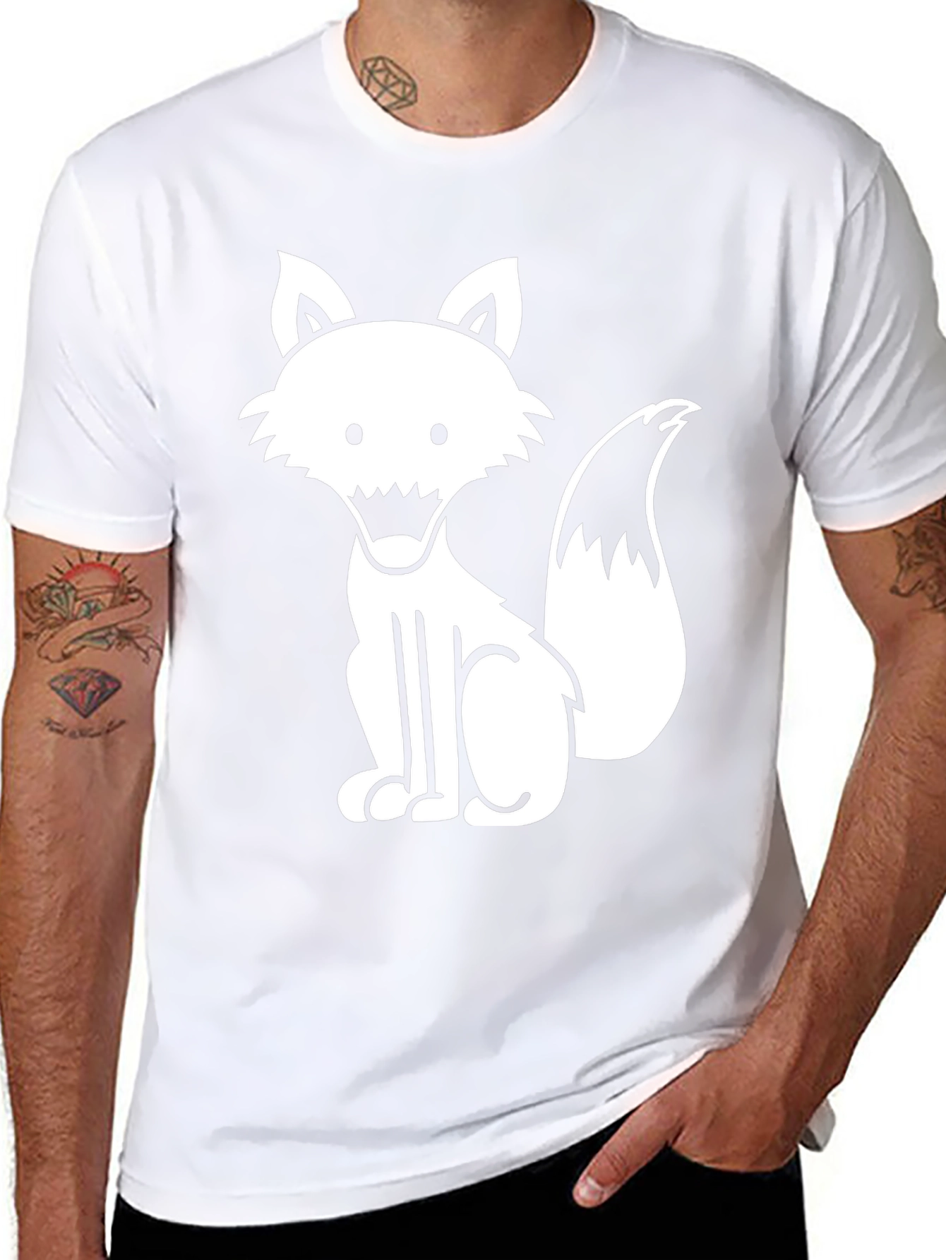 Cool Fox Graphic Black T-Shirt