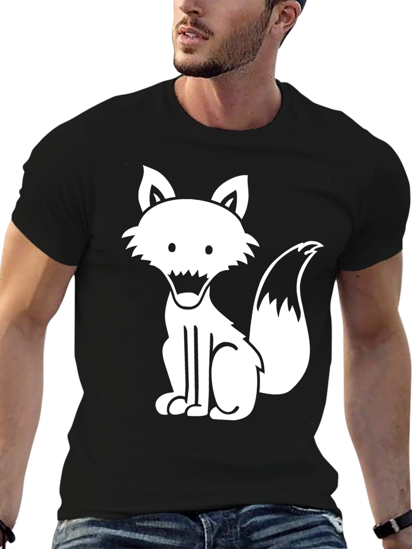 Cool Fox Graphic Black T-Shirt