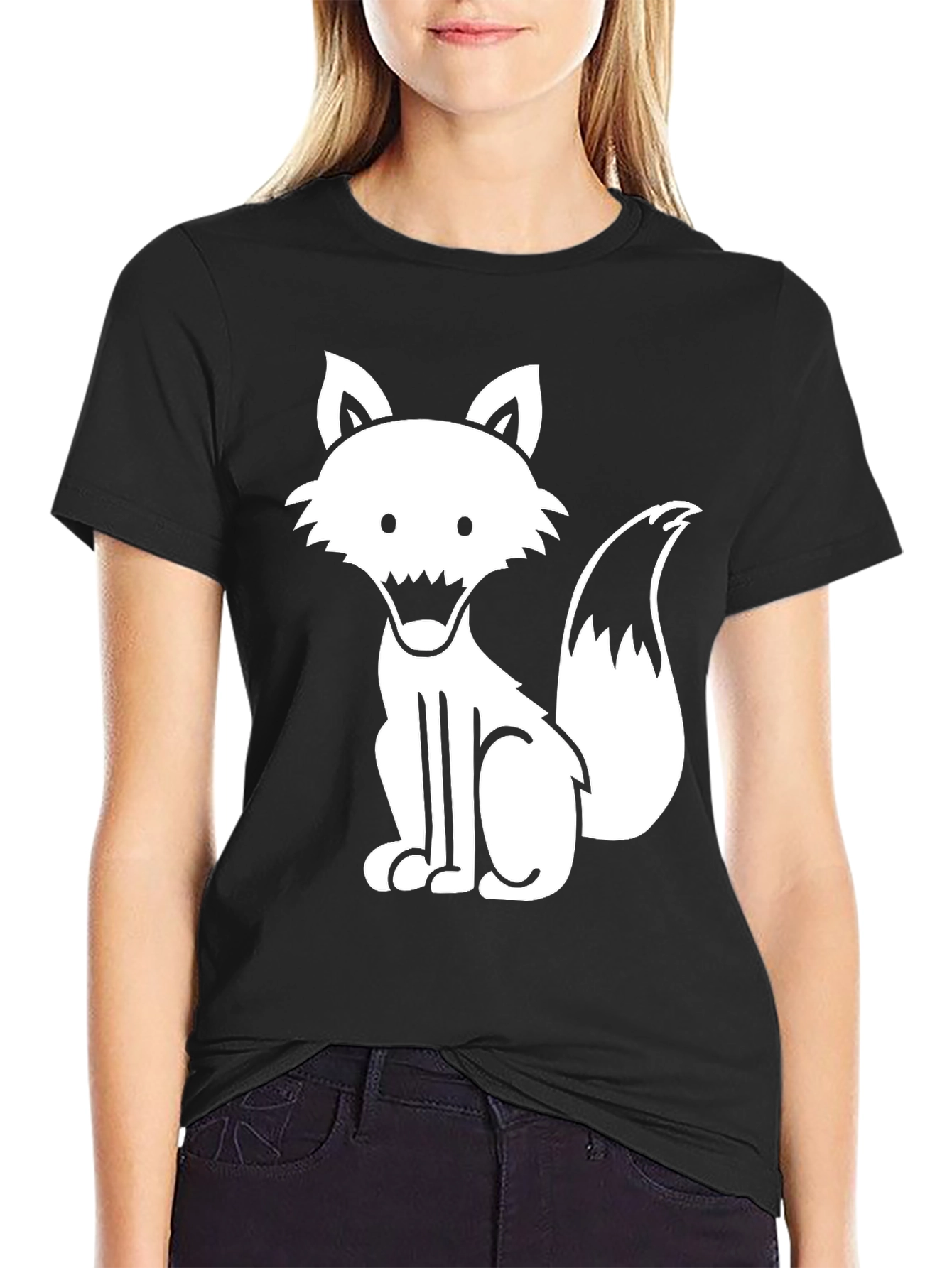Cool Fox Graphic Black T-Shirt