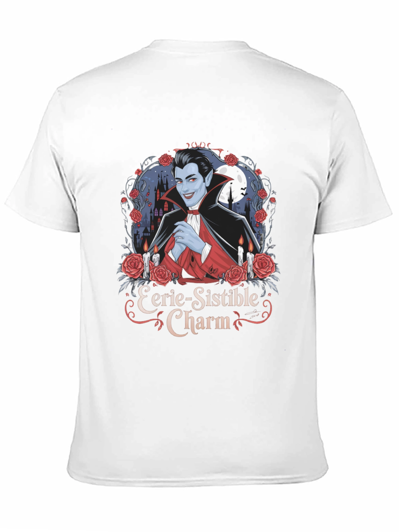 Eerie-Sistible Charm Vampire Graphic T-Shirt