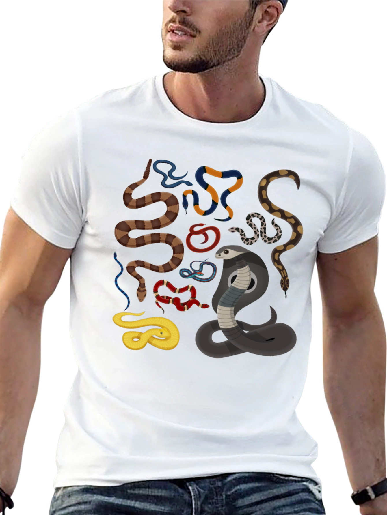 Mens Snake Graphic Black T-Shirt
