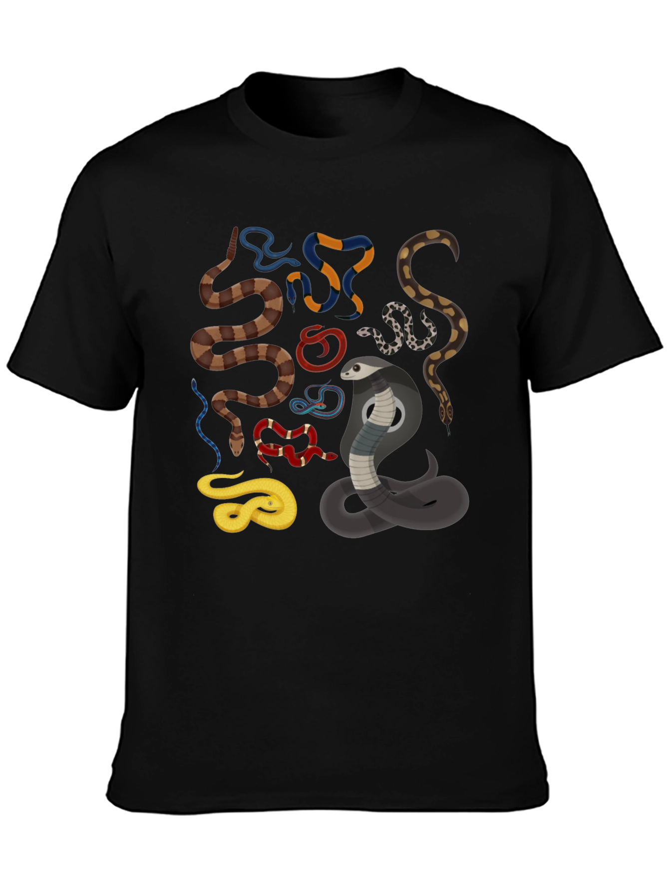 Mens Snake Graphic Black T-Shirt