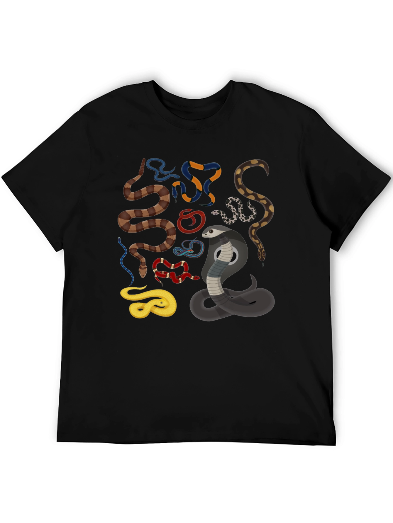 Mens Snake Graphic Black T-Shirt