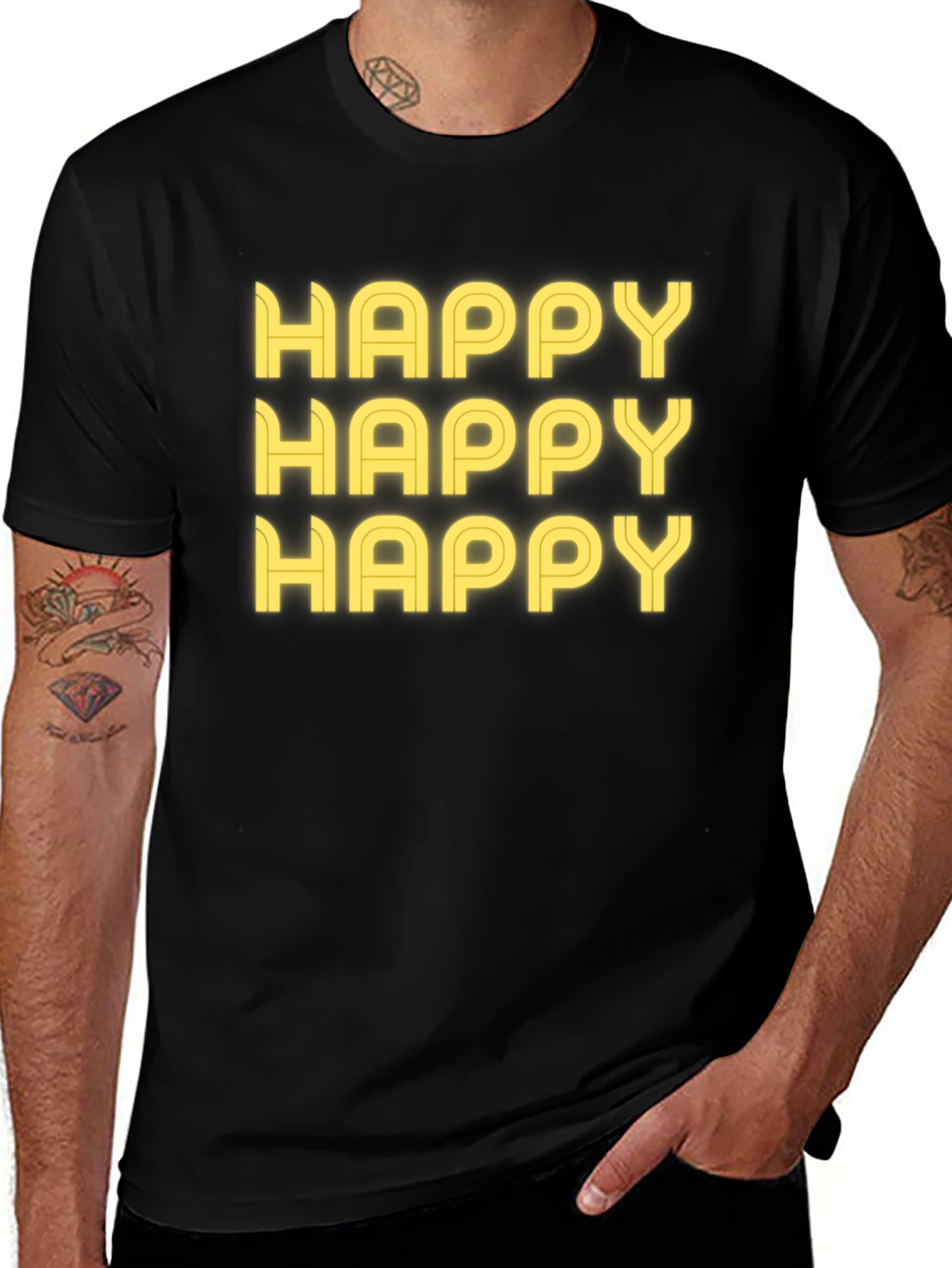 Happy Graphic T-Shirt - Black
