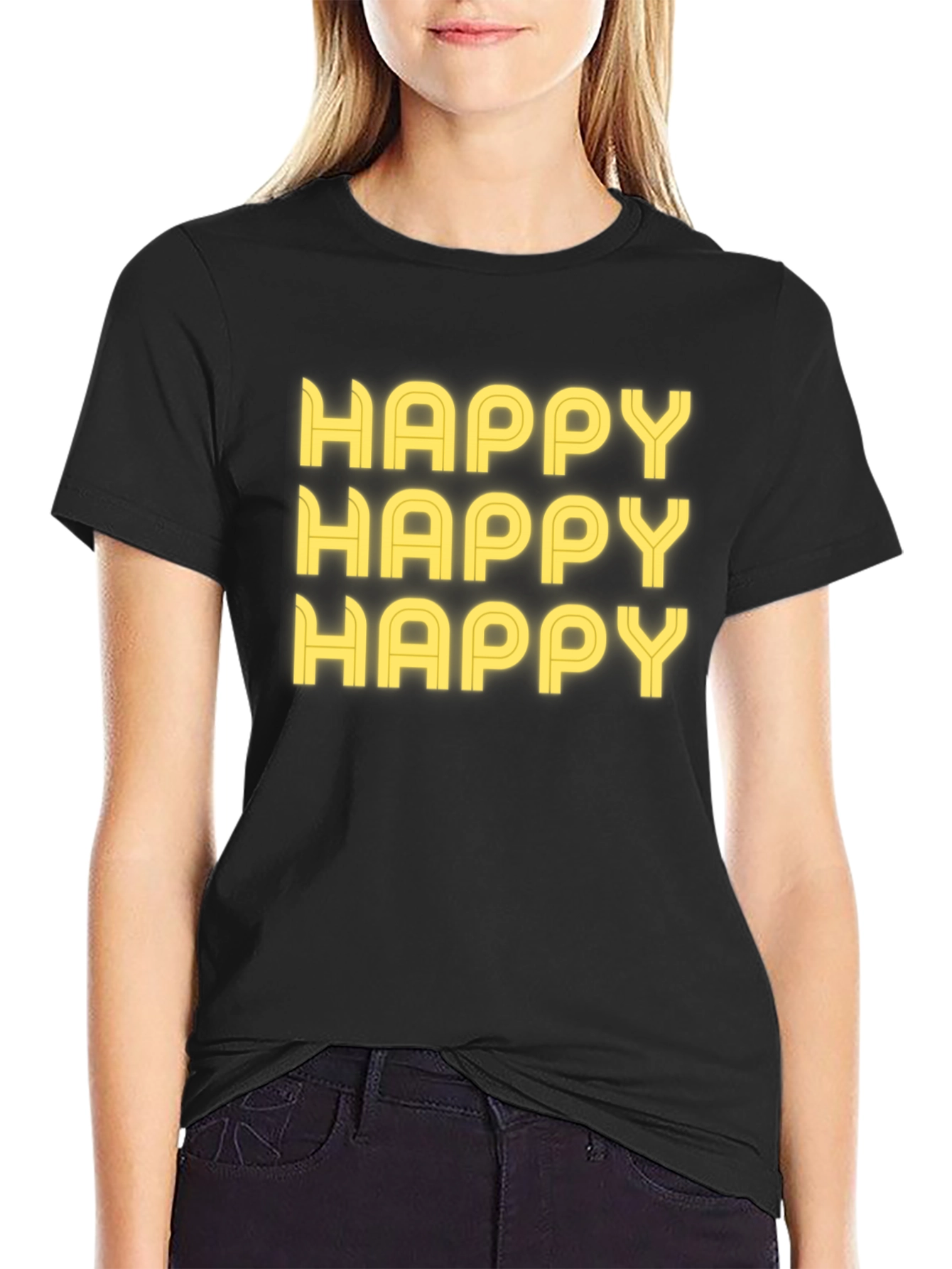 Happy Graphic T-Shirt - Black