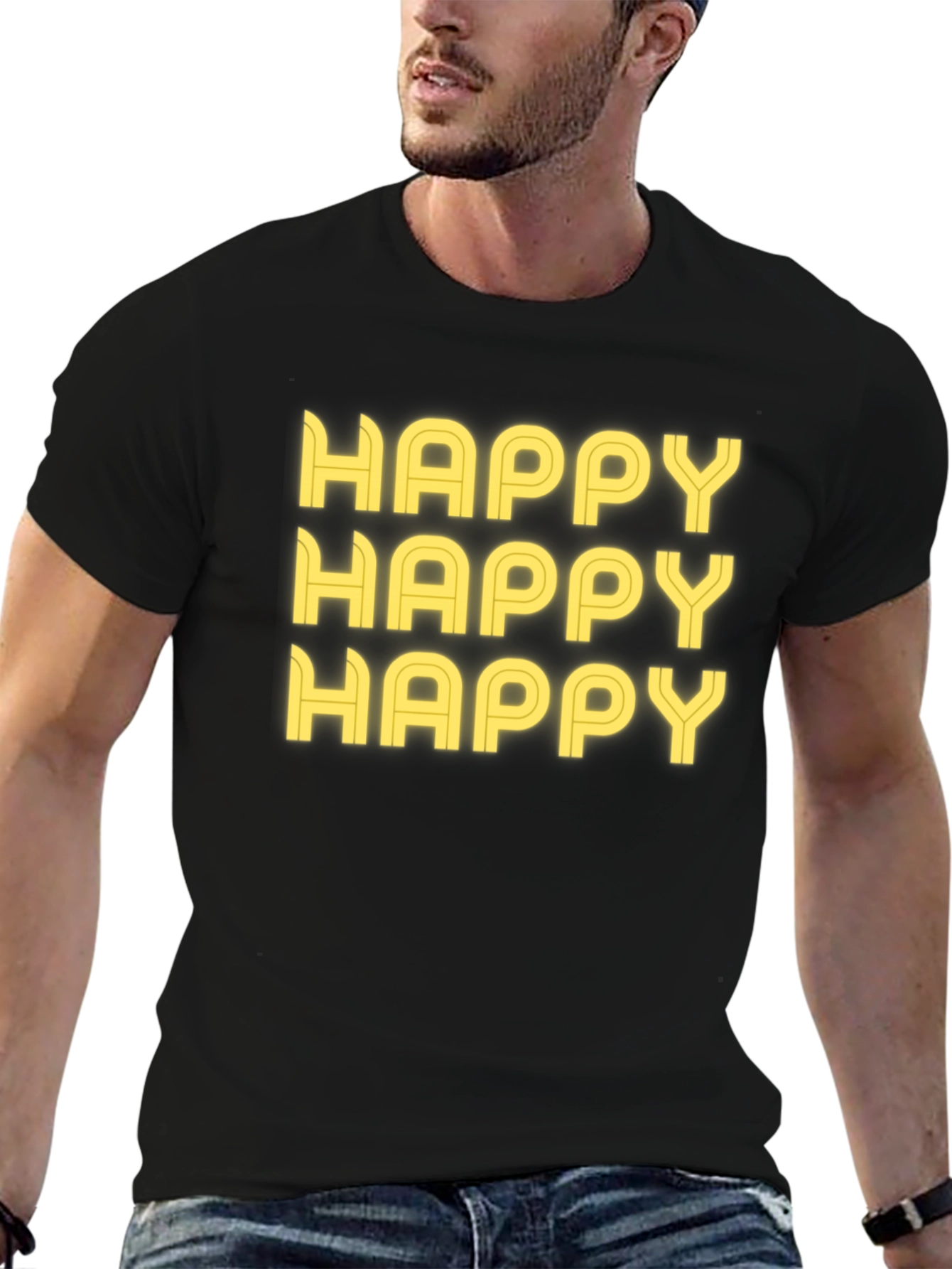 Happy Graphic T-Shirt - Black