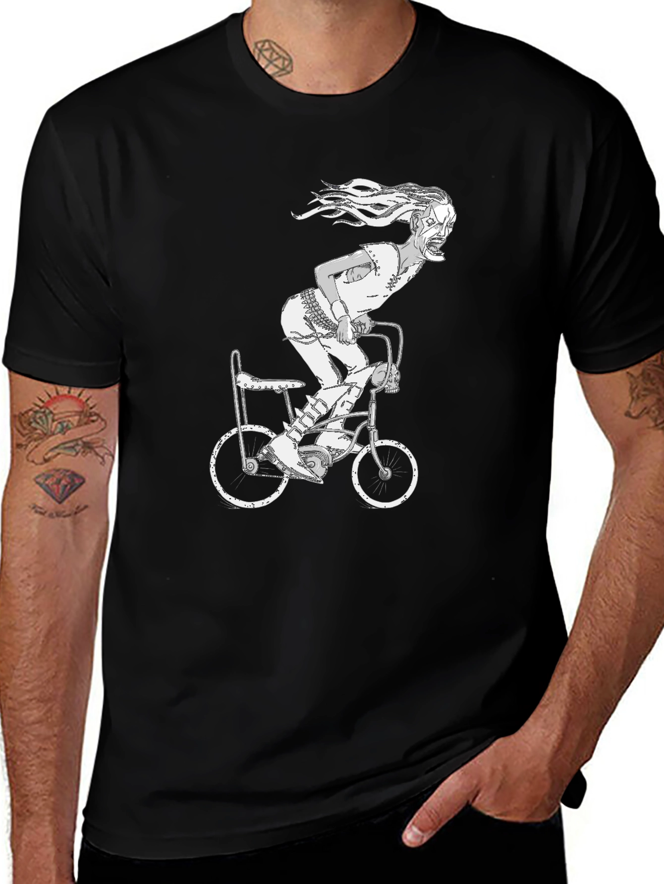 Creepy Rider Graphic Tee - Unisex Black T-Shirt