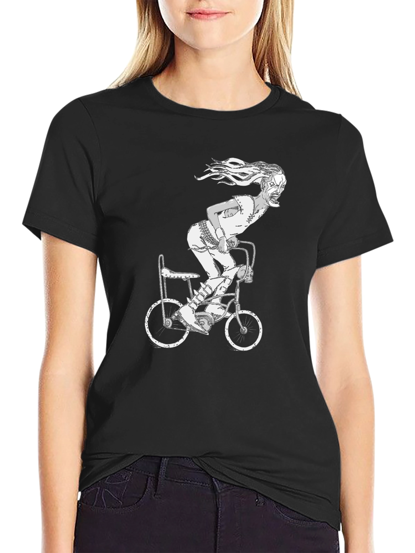 Creepy Rider Graphic Tee - Unisex Black T-Shirt