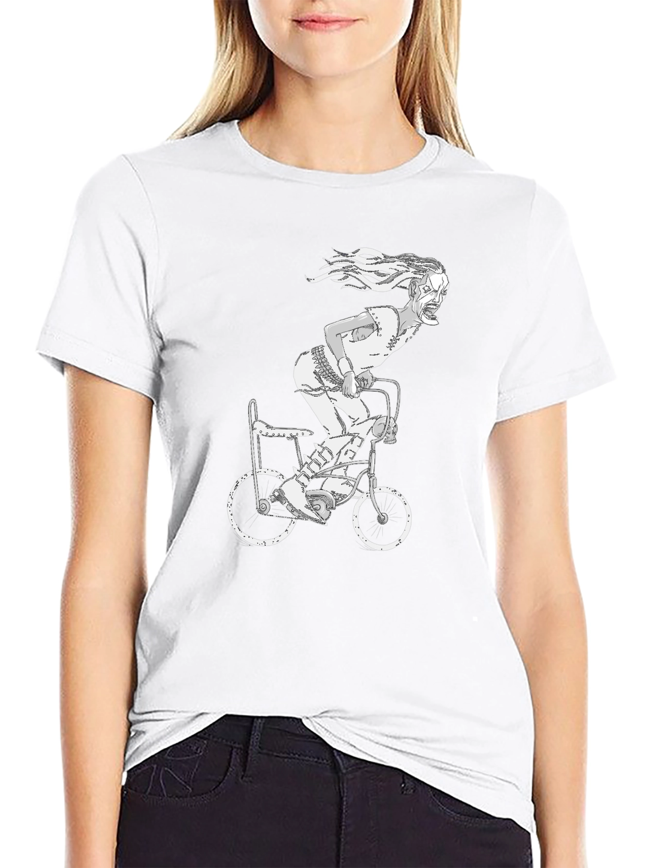 Creepy Rider Graphic Tee - Unisex Black T-Shirt