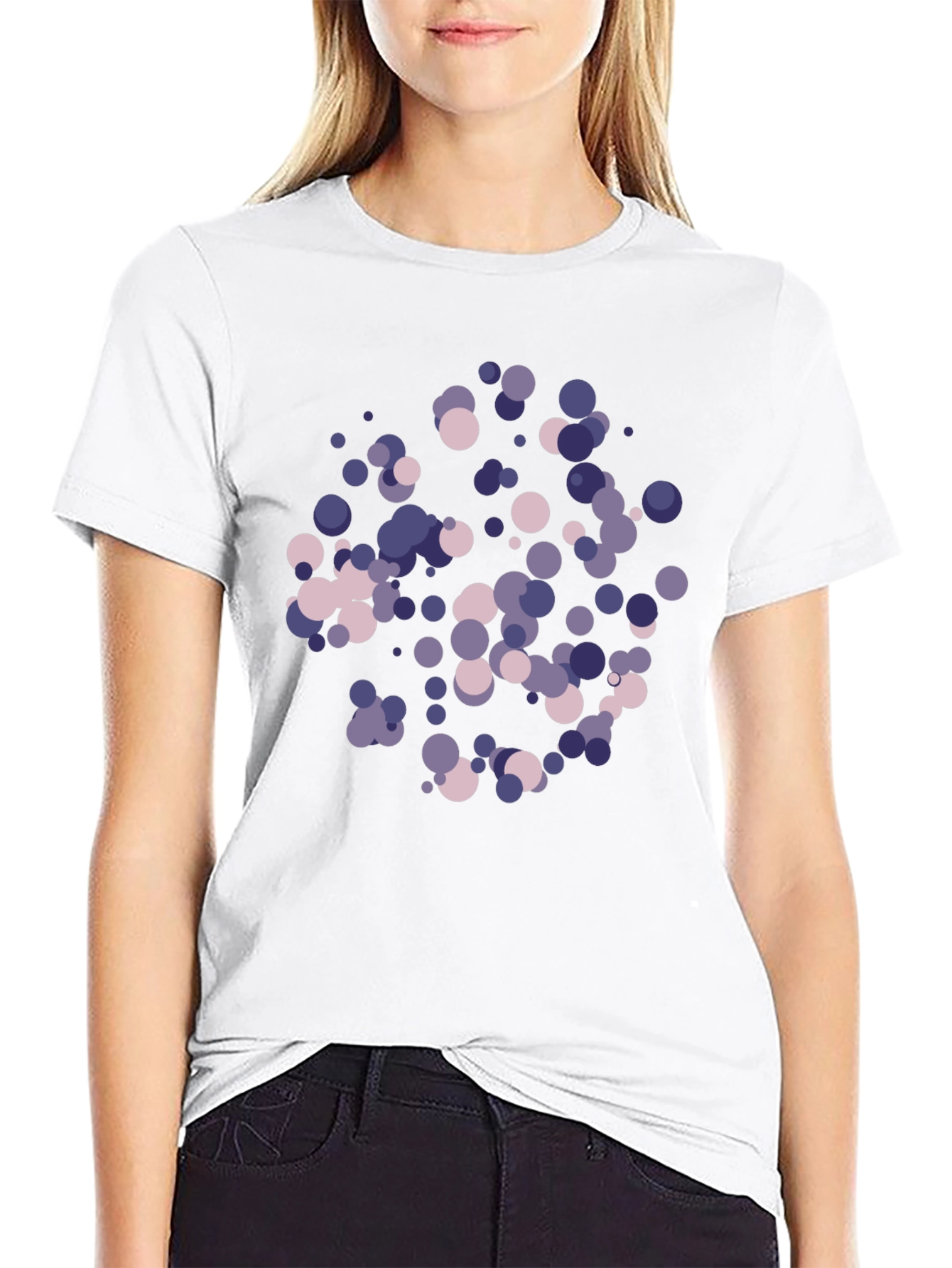 Abstract Dot Print Black T-Shirt