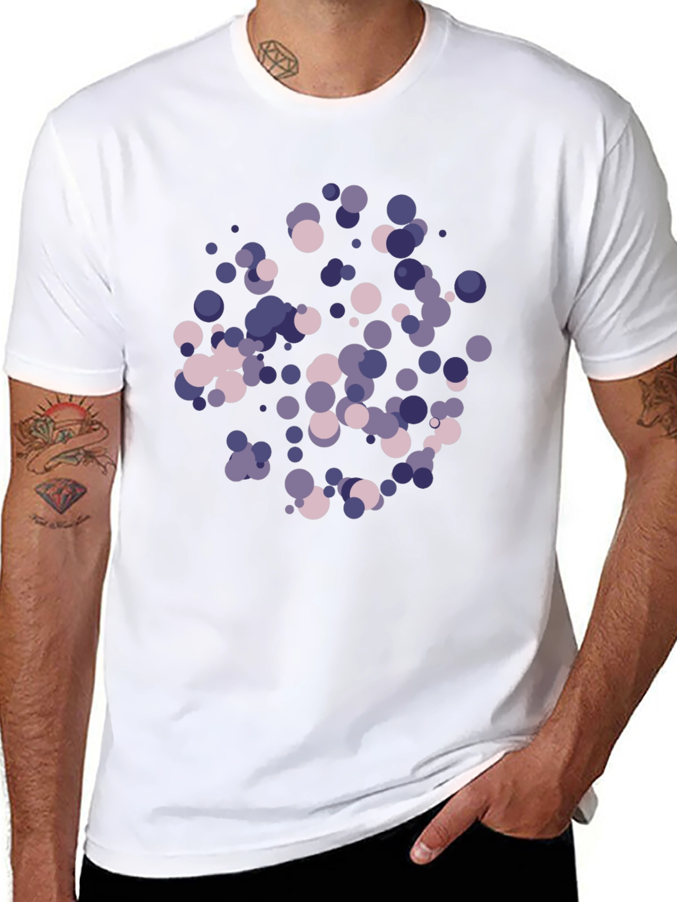 Abstract Dot Print Black T-Shirt