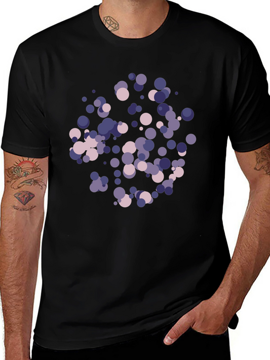 Abstract Dot Print Black T-Shirt