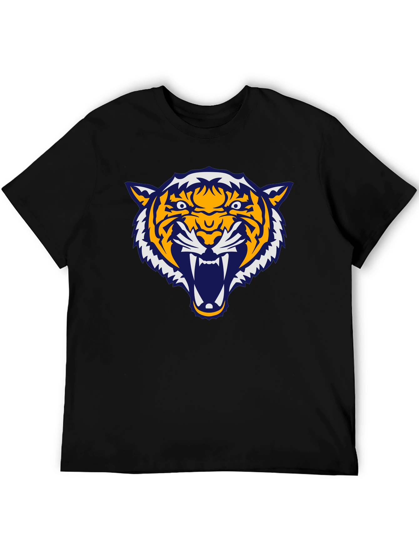 Bold Tiger Graphic Tee - Black Cotton Comfort