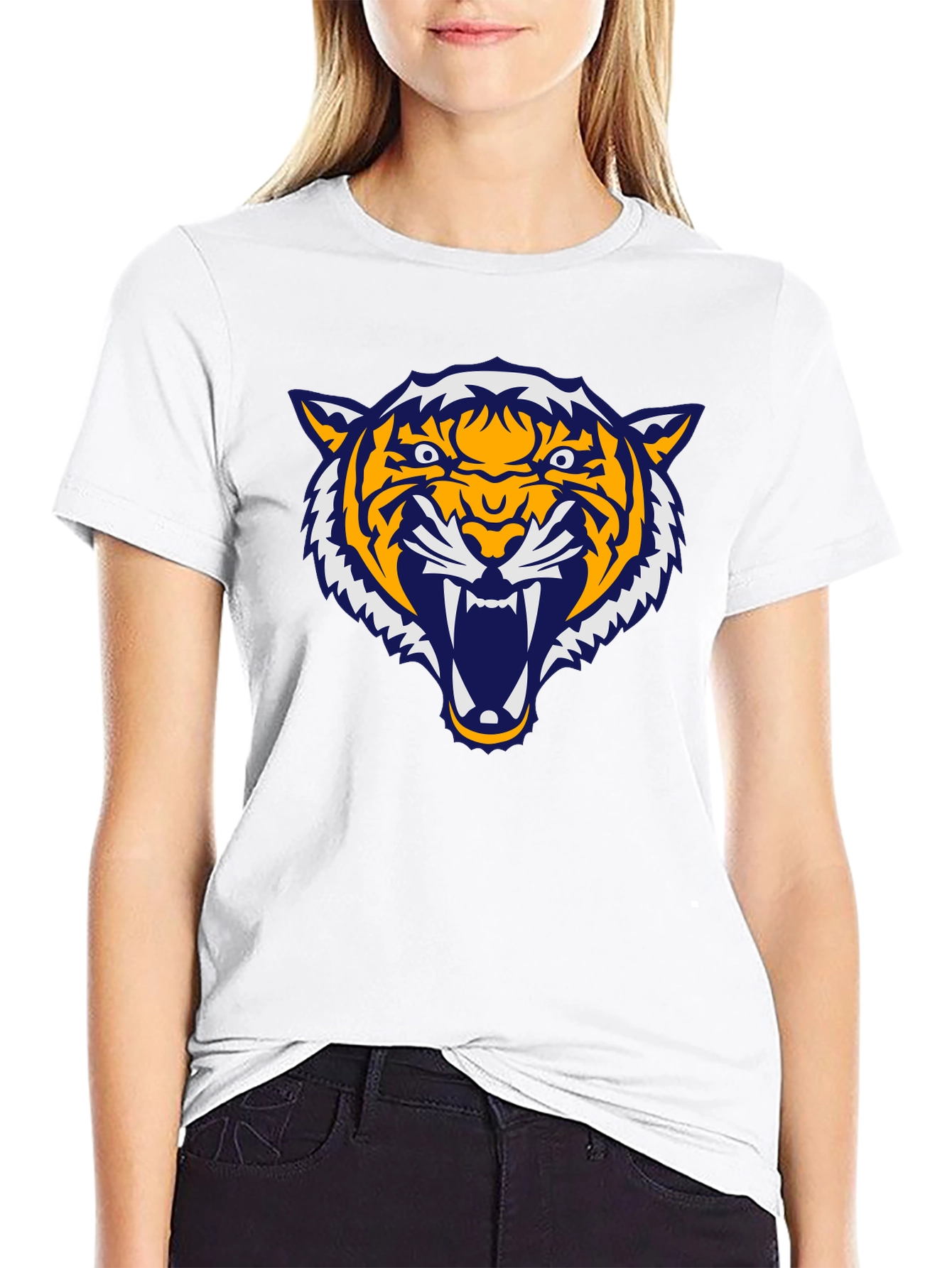 Bold Tiger Graphic Tee - Black Cotton Comfort
