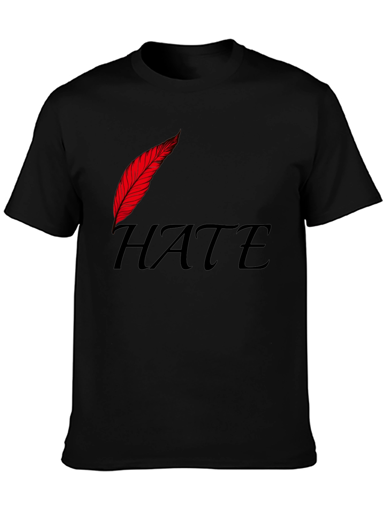 Edgy HATE Graphic Print Black T-Shirt