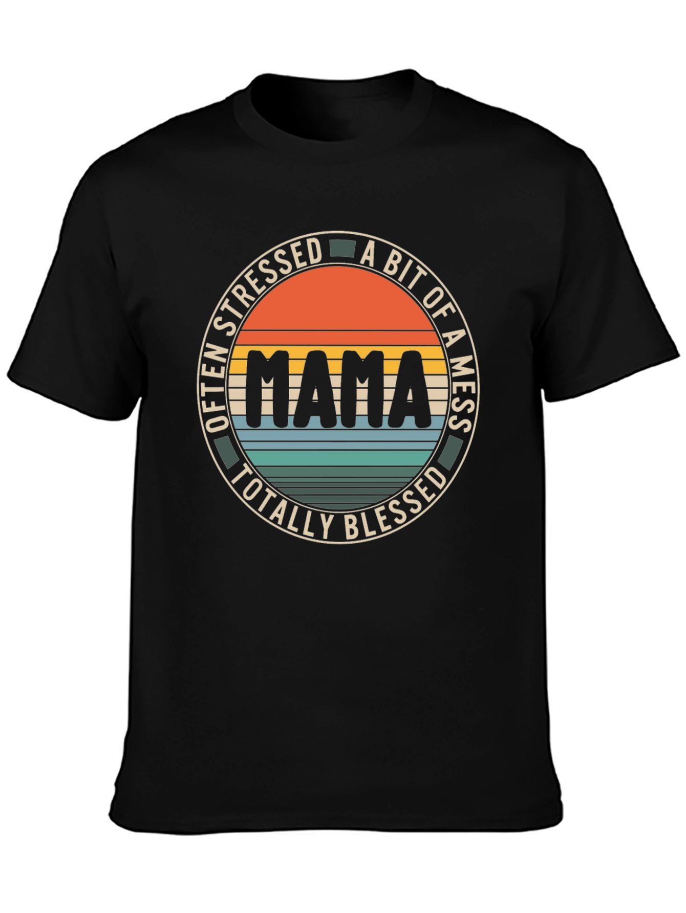 Mama Stressed Mess Blessed Graphic Tee