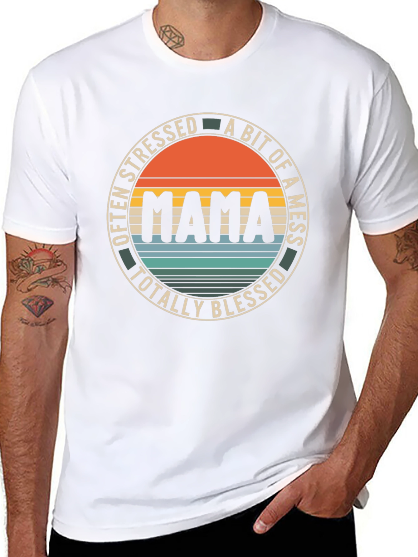 Mama Stressed Mess Blessed Graphic Tee