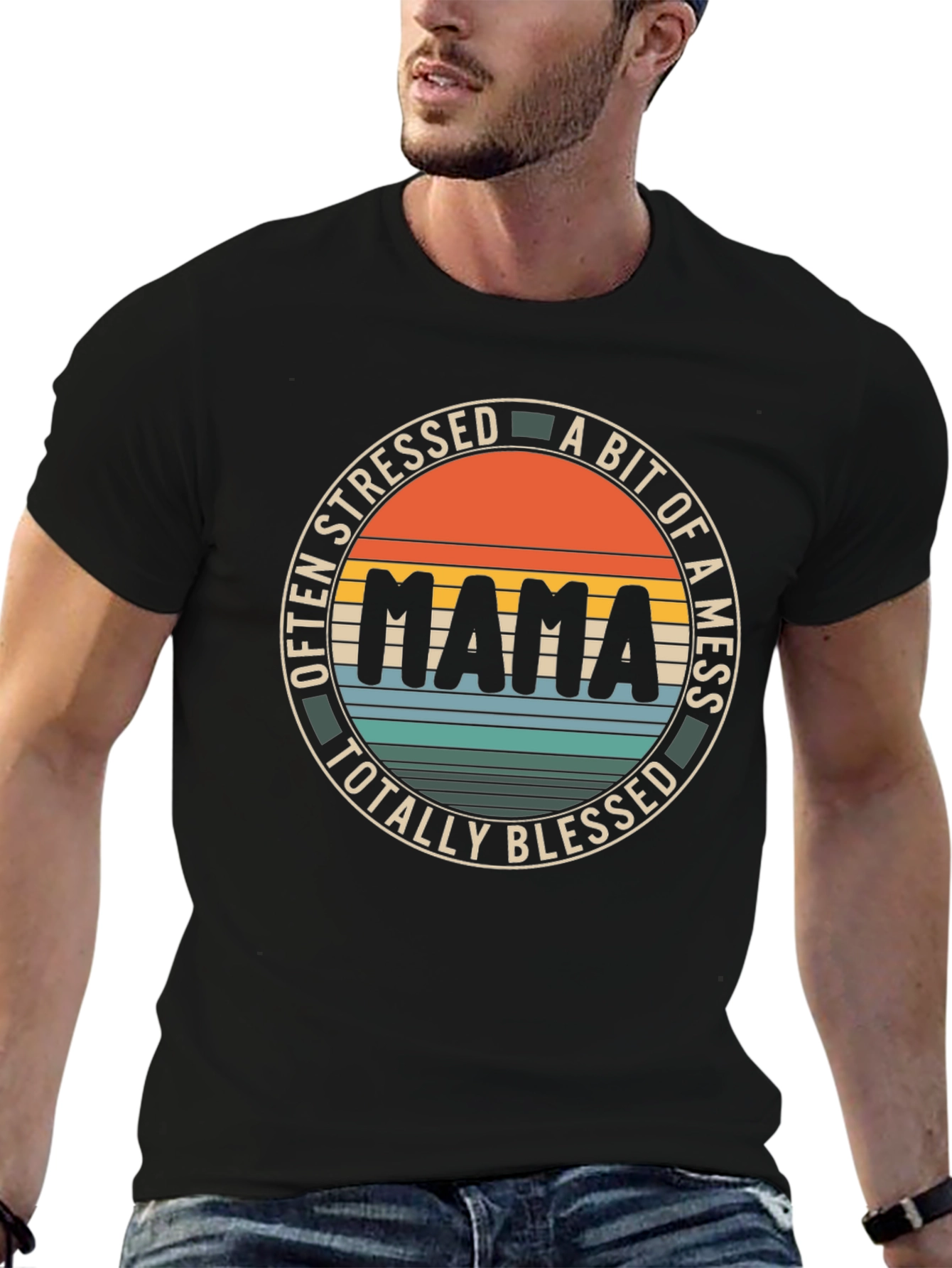 Mama Stressed Mess Blessed Graphic Tee