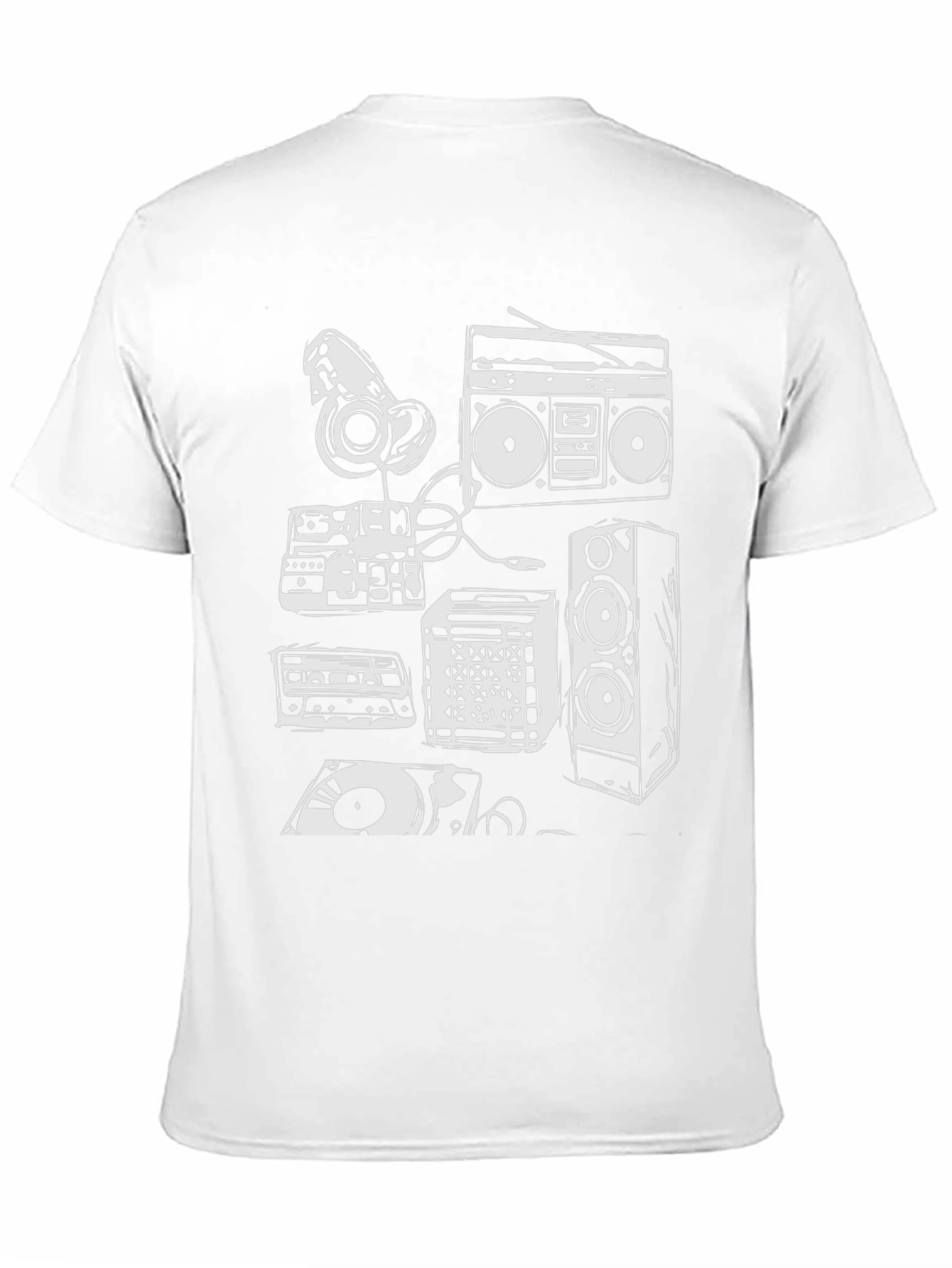 Retro Music Lover T-Shirt - Boombox Headphones Vinyl