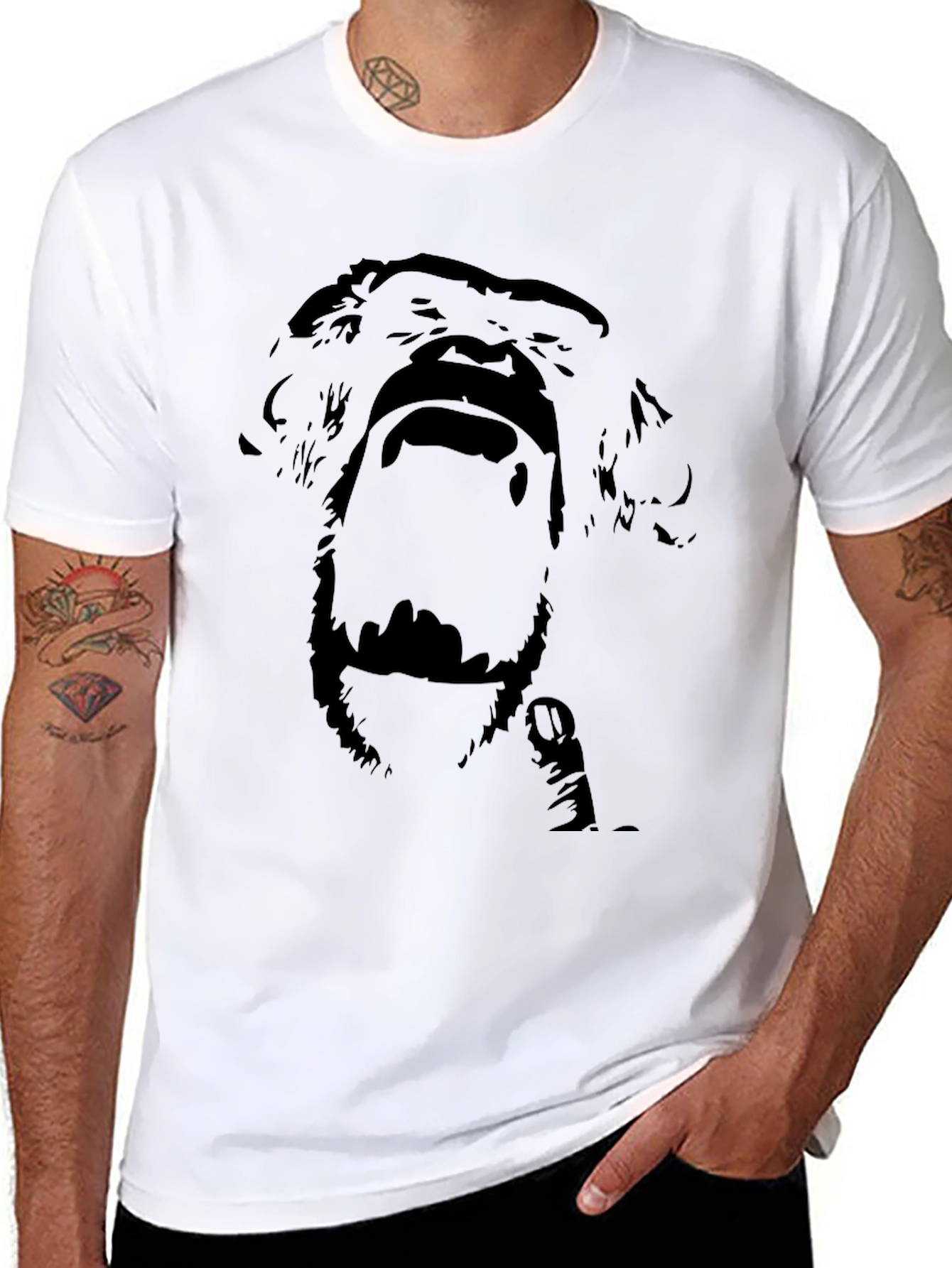 Screaming Chimpanzee Black T-Shirt