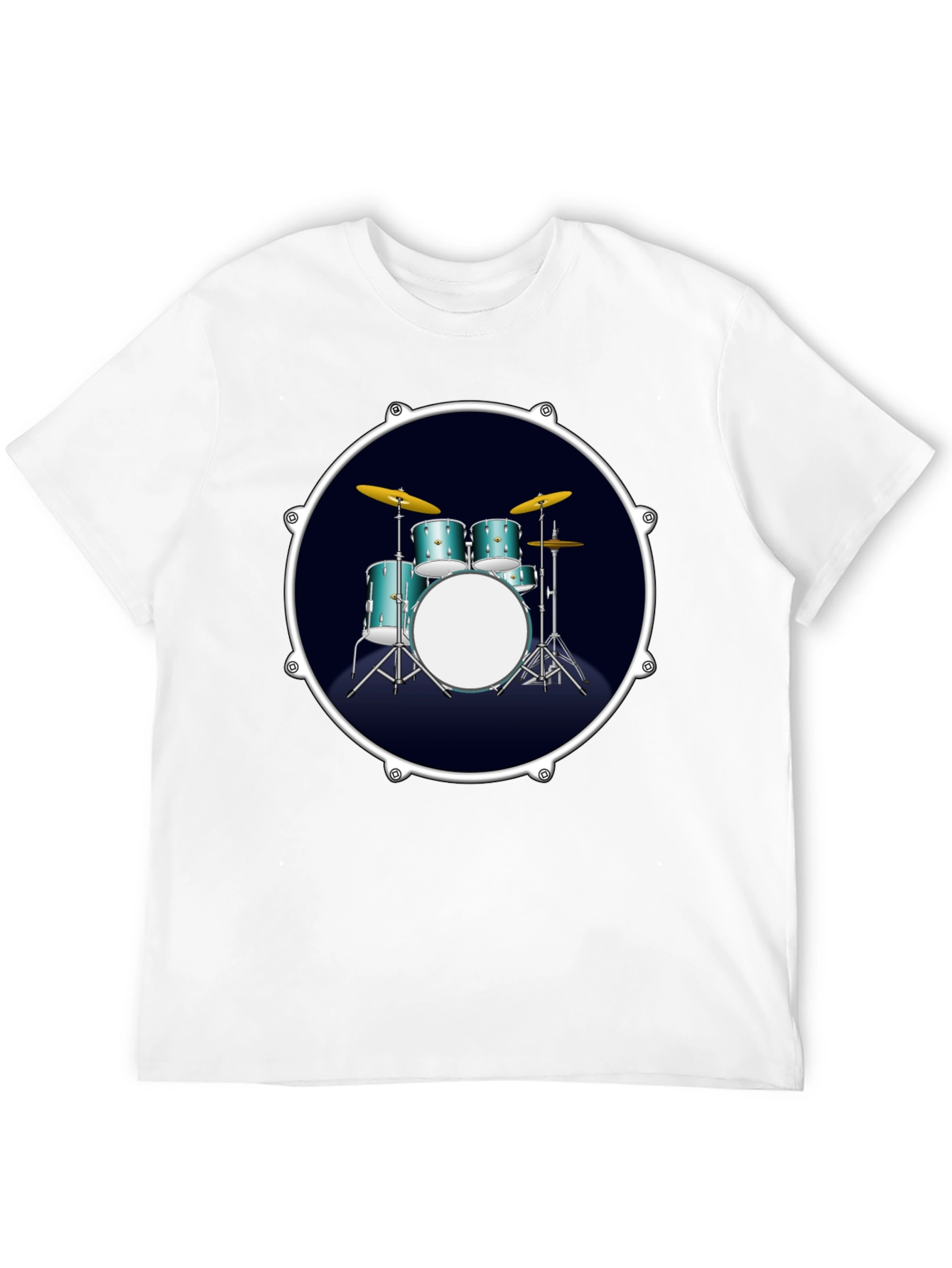 Drum Set Graphic Tee - Rock Music T-Shirt
