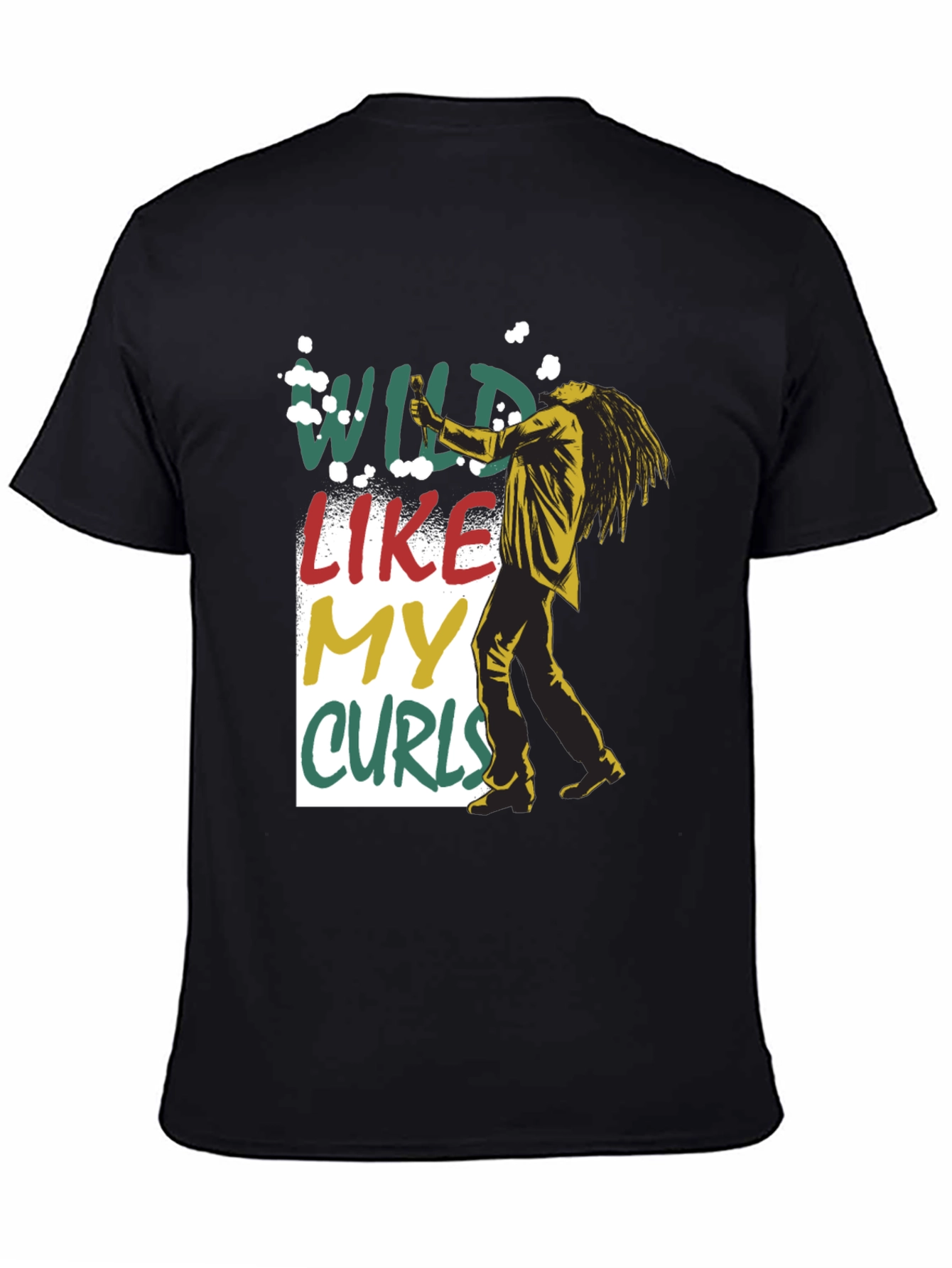 Wild Like My Curls T-Shirt - Black Graphic Tee