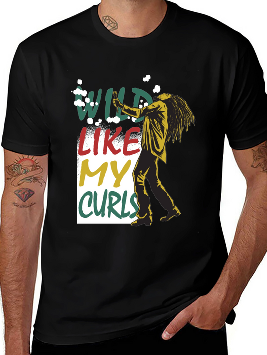 Wild Like My Curls T-Shirt - Black Graphic Tee