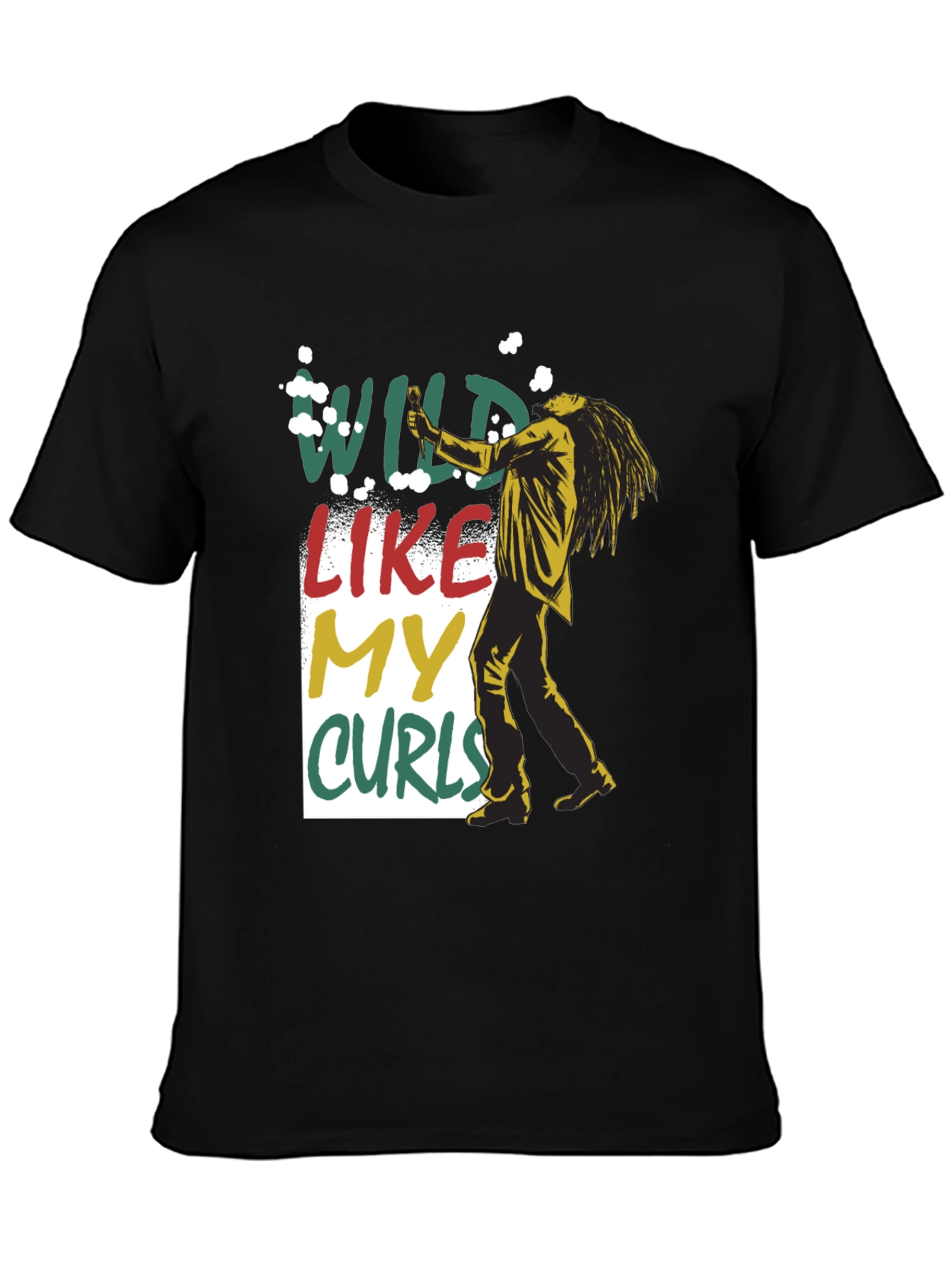 Wild Like My Curls T-Shirt - Black Graphic Tee