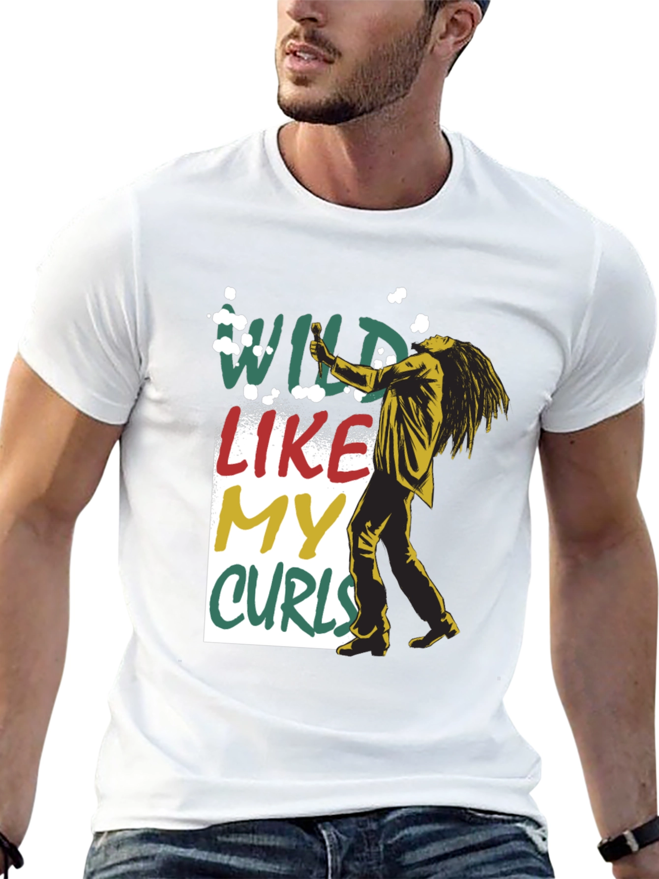 Wild Like My Curls T-Shirt - Black Graphic Tee