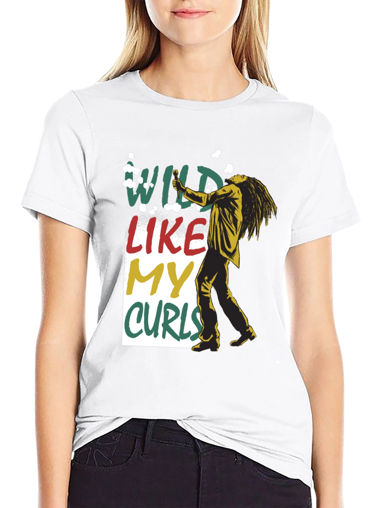 Wild Like My Curls T-Shirt - Black Graphic Tee