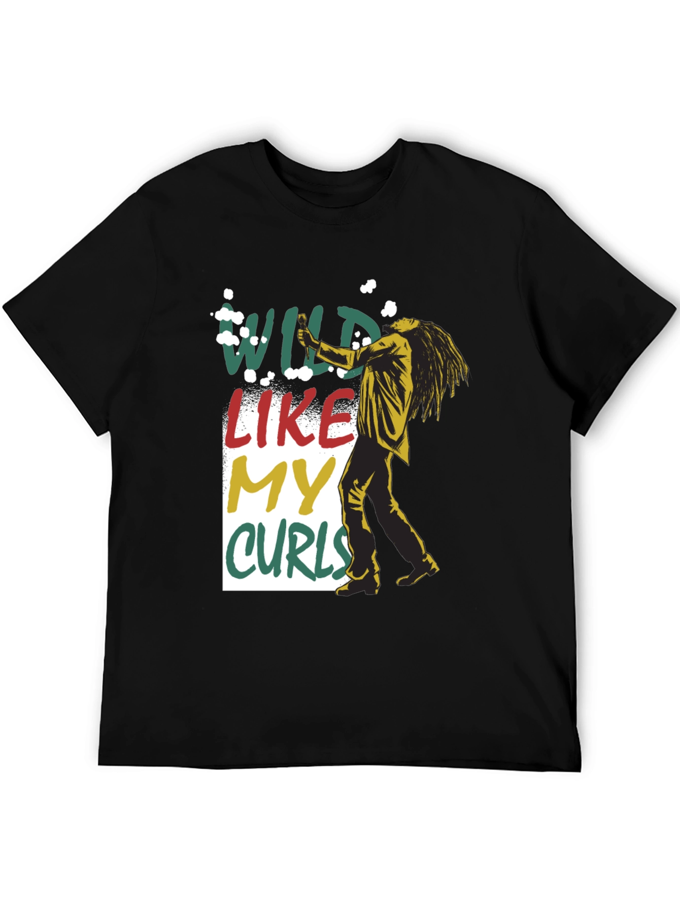 Wild Like My Curls T-Shirt - Black Graphic Tee
