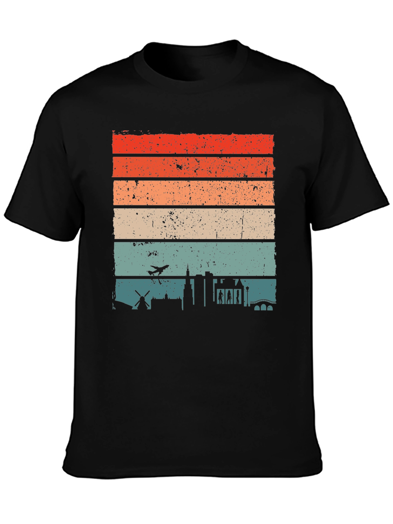 Retro Cityscape Mens T-Shirt
